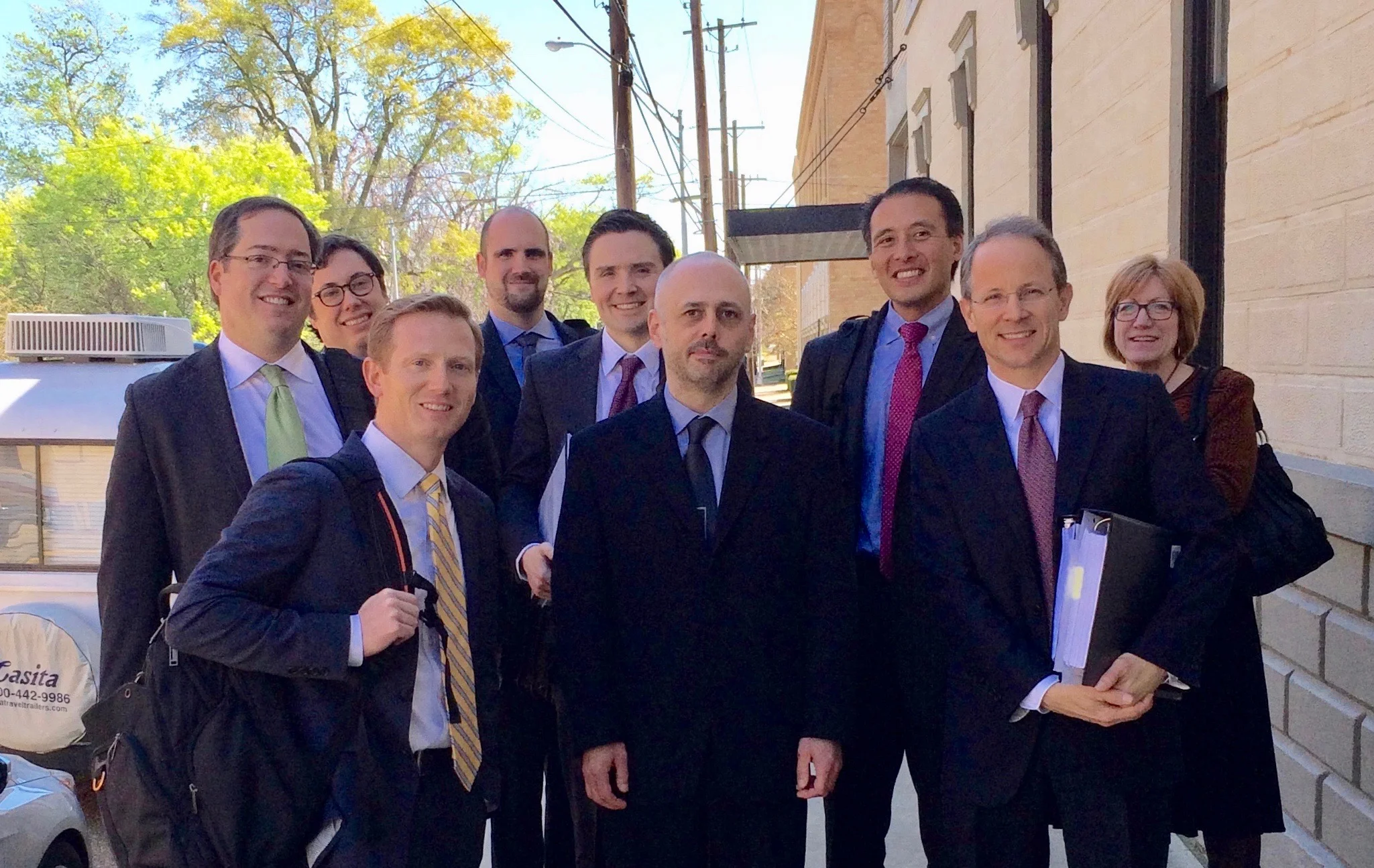 The lawyers and me (centre) after we won the case