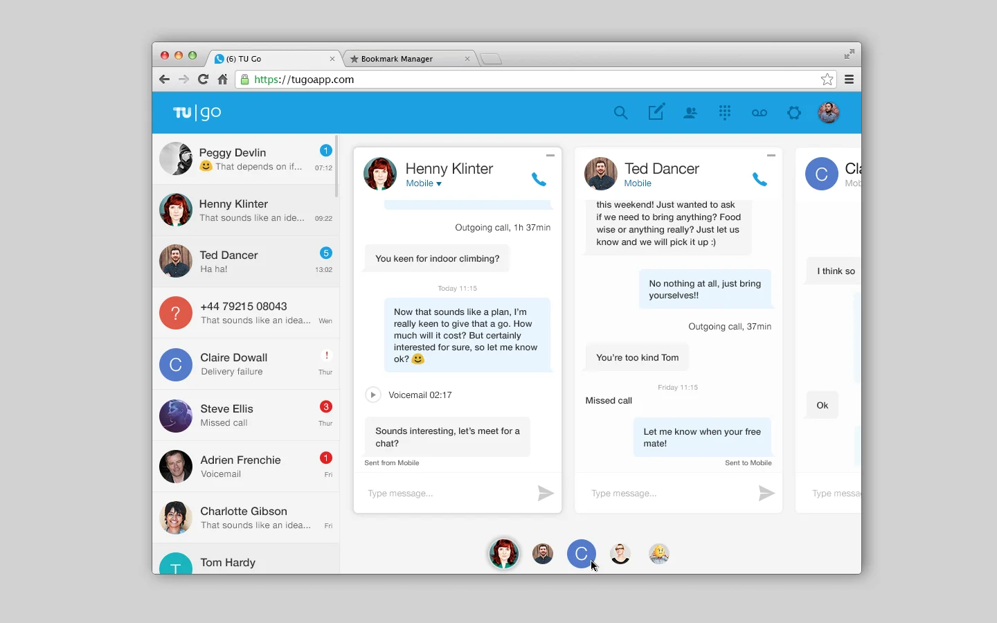 TU Go Web app main view