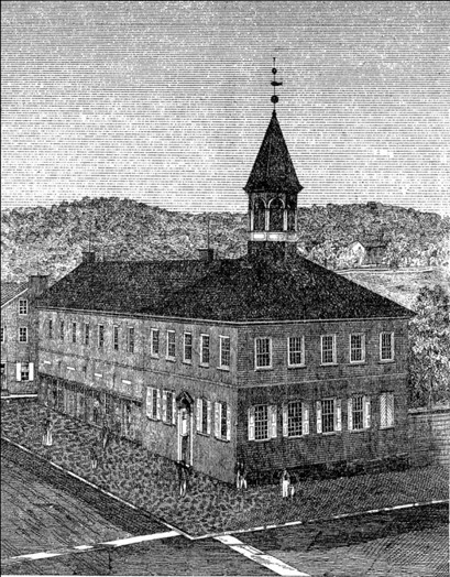 The Indiana County Courthouse, circa 1856.