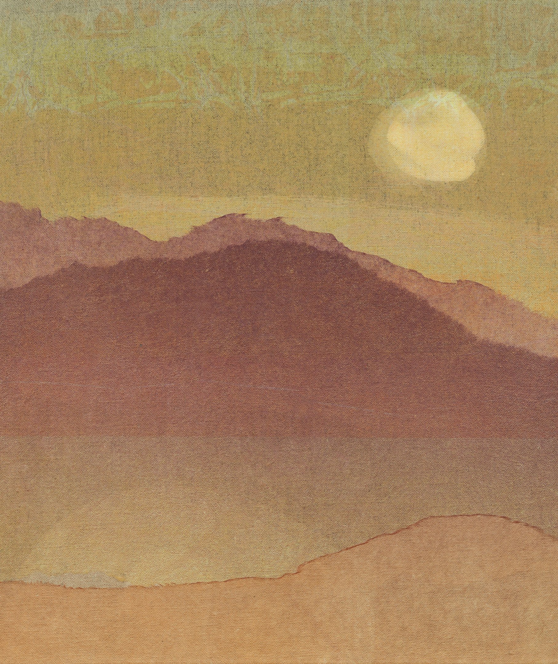  printed papers with distemper on linen 