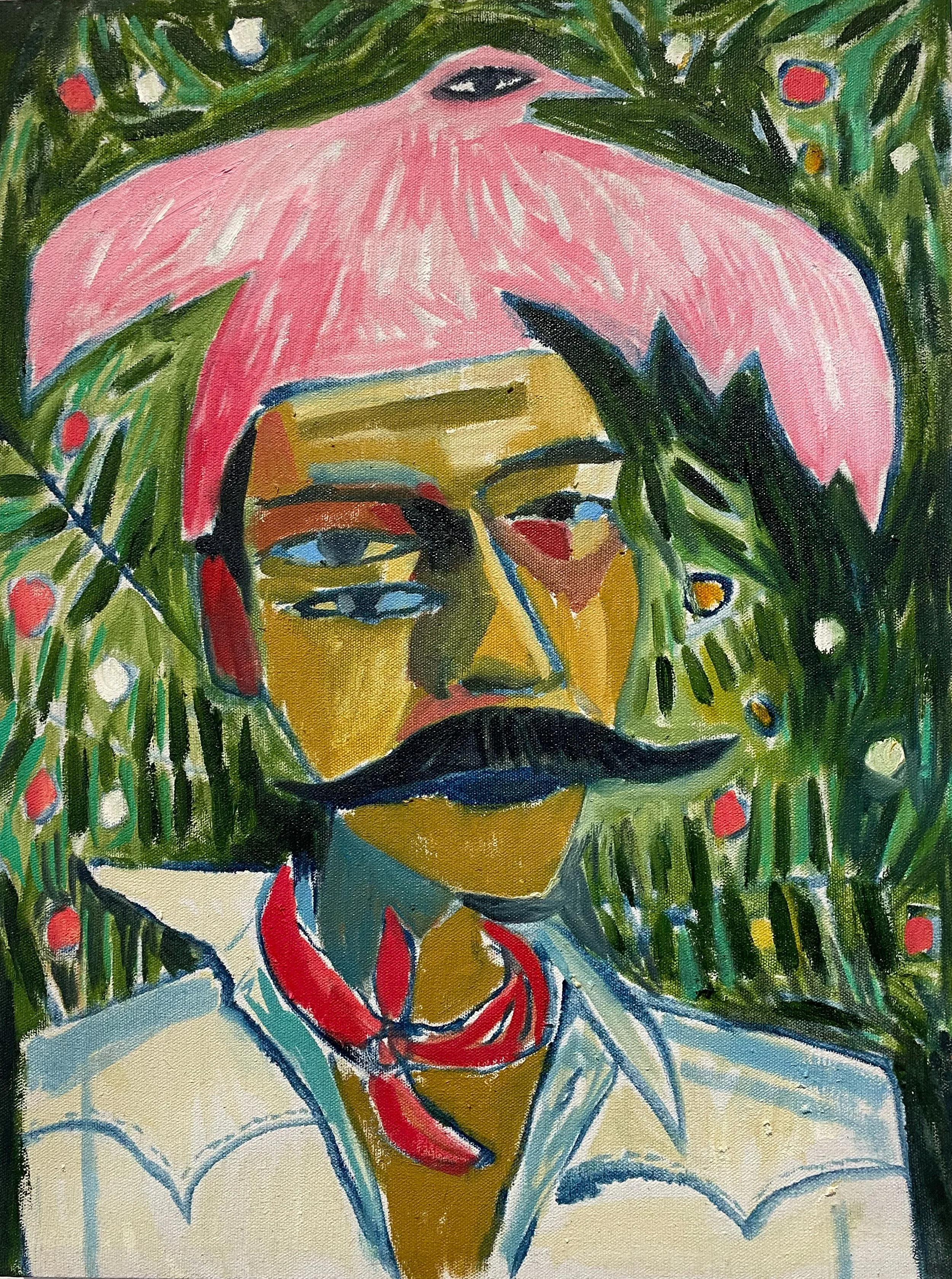 Auto Retrato con Pink Bird