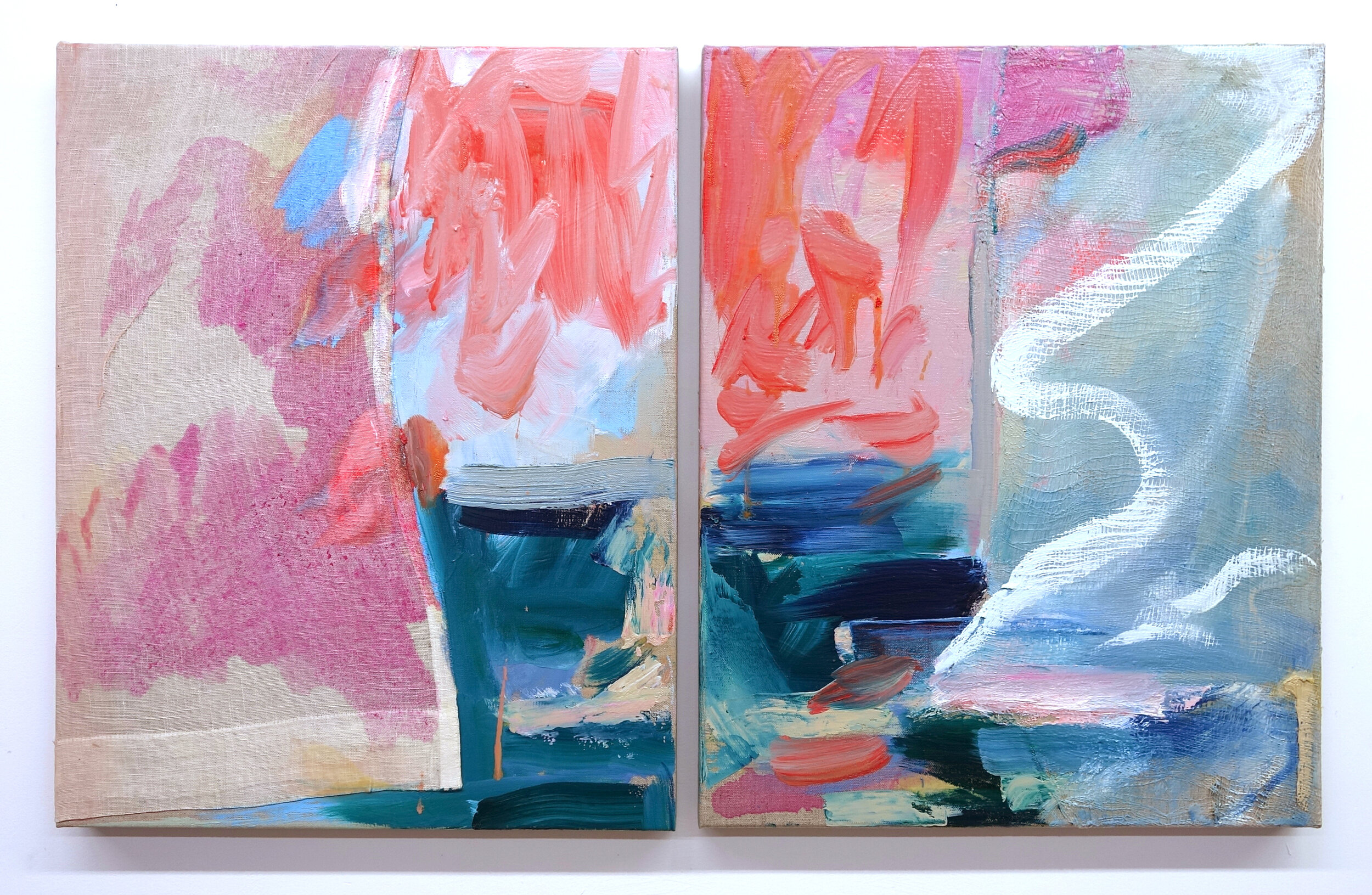    Since Feeling Is First   (diptych)                                                                              20 x 32”                                                                                                                            oil