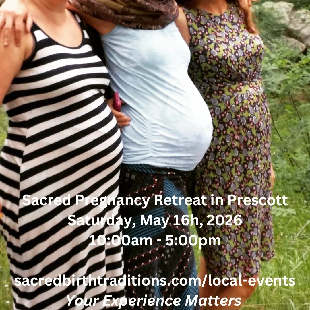 FRIENDS!!!
Please join us for this
Sacred Pregnancy Retreat in Prescott!

Saturday, May 16th, 2026
10:00am - 5:00pm

Not an ordinary retreat!
We dive deep into these topics:

Sacred Space - Connection+Expectations - Food + Body Image - Fears+Forgiven