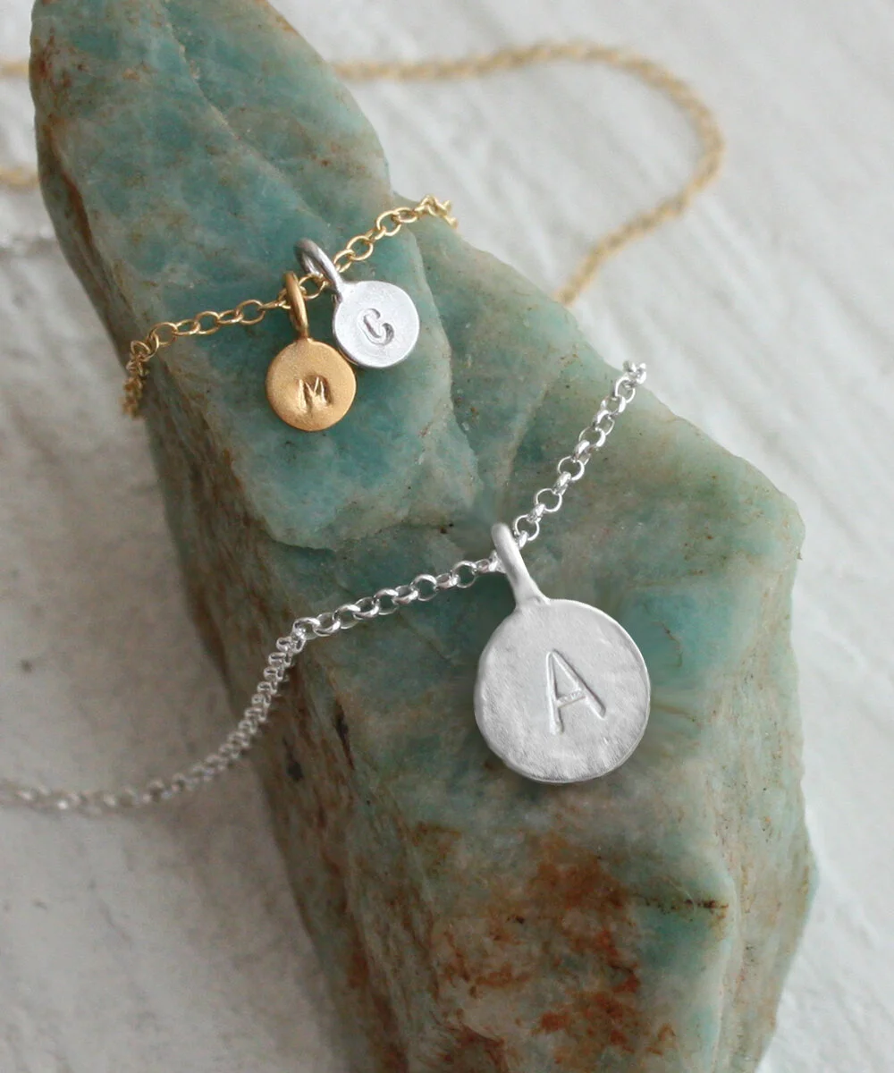 Initial Necklace - Silver Chain