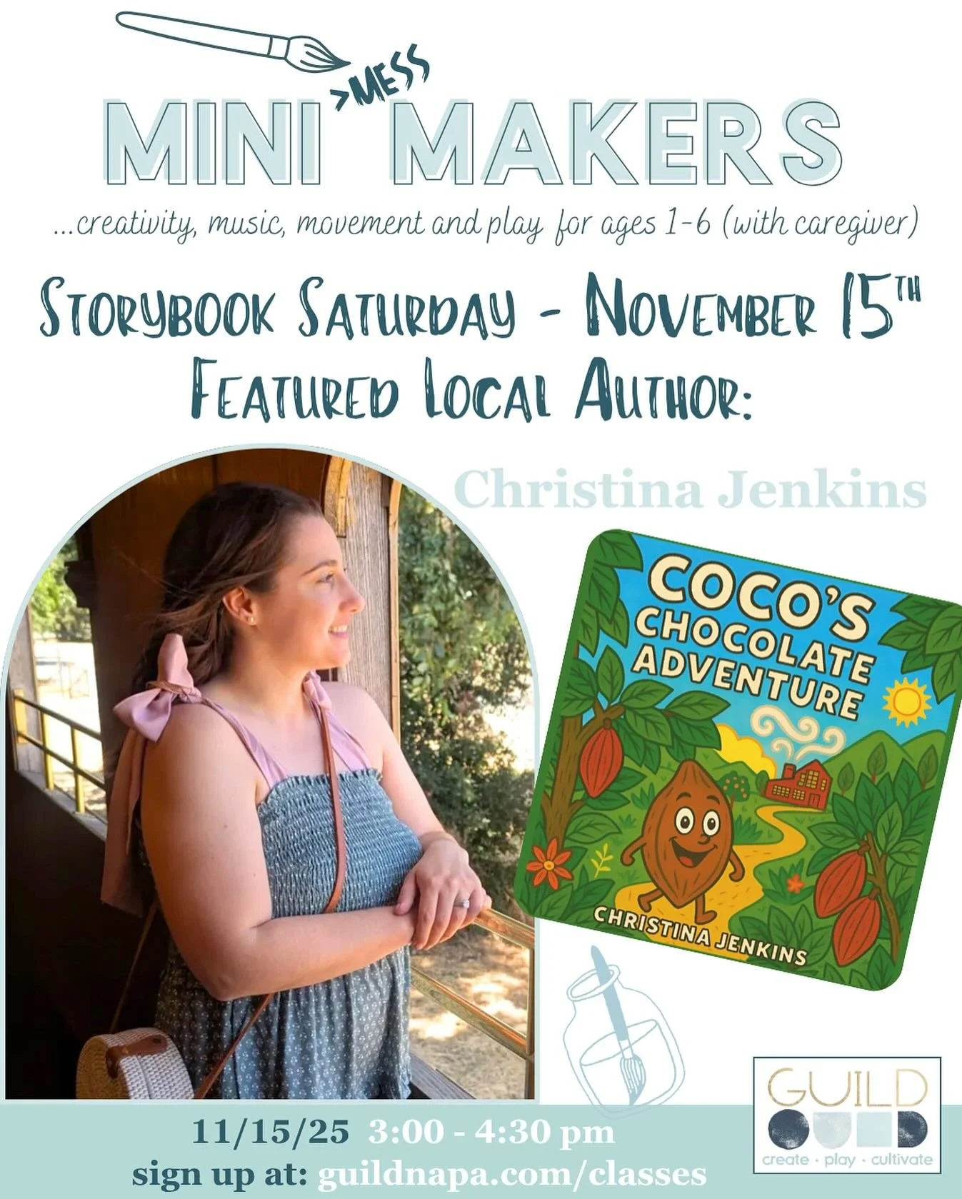 &hellip;we&rsquo;re spilling the beans&mdash;🫘THE COCA BEANS🫘! GUILD&rsquo;s process art series for mini mess makers ages 1-6 will welcome our first local author next Storybook Saturday: @craa234 🥰Christina Jenkins 🥰will join us to share her swee
