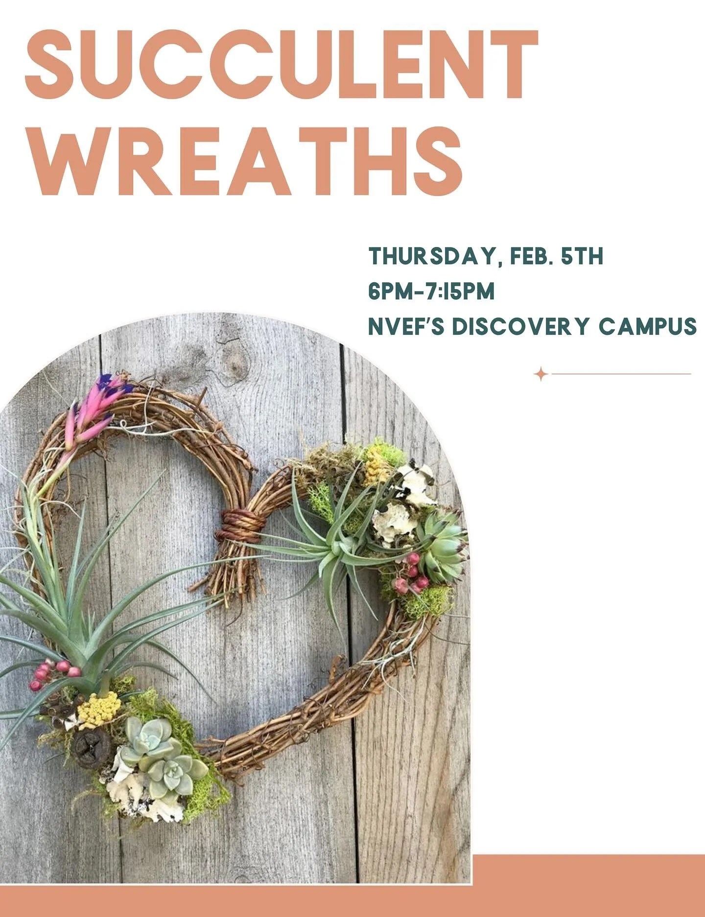 Let love grow, literally 💚 
Join us for a hands-on Grapevine Heart Succulent Wreath Class where you&rsquo;ll design your own living heart using lush, easy-care succulents and natural grapevine.

Relax, create, and leave with a living piece of art. ?