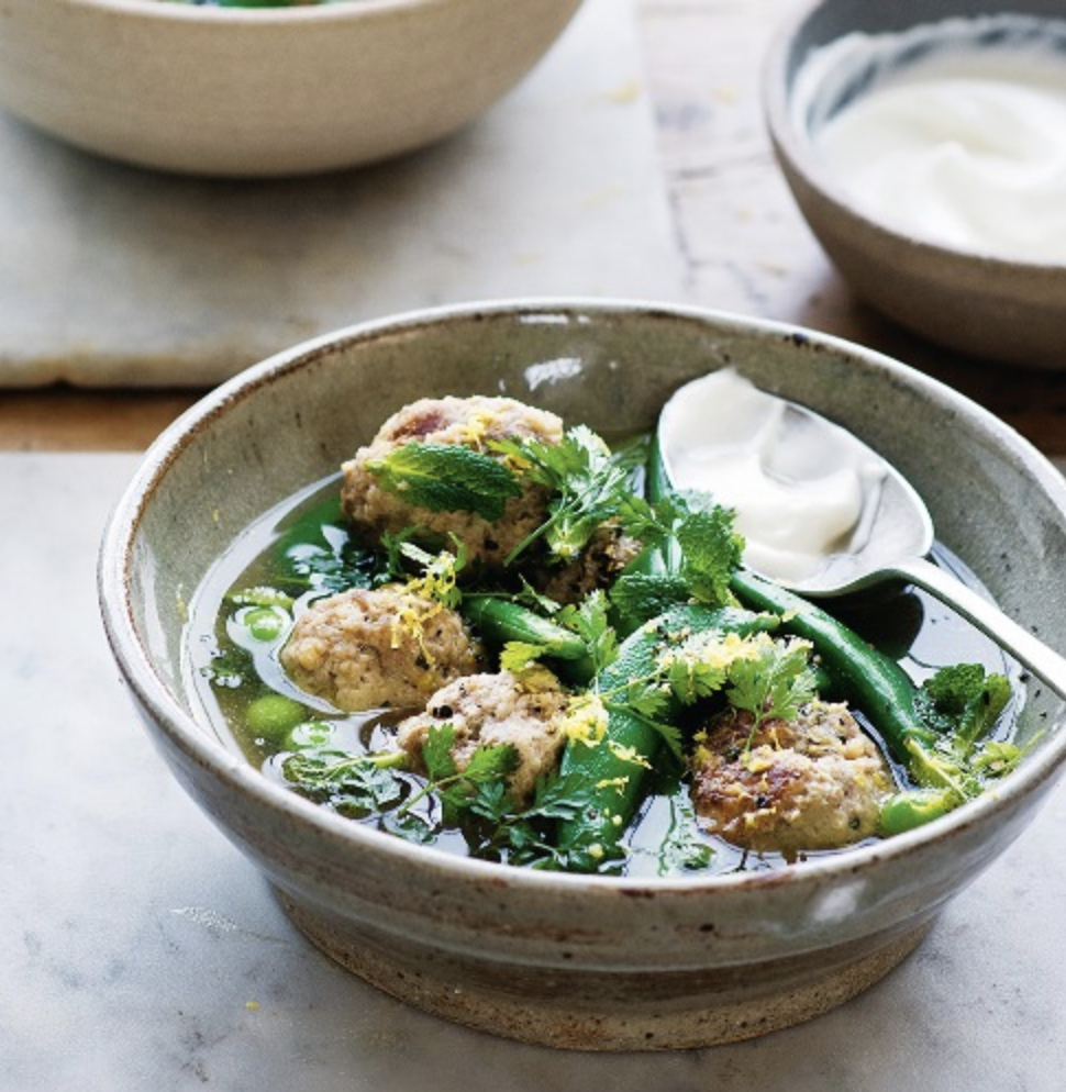 Thursday May 22 Delivery: Brothy Lamb Meatballs with Peas, Fennel and Tiny Pasta