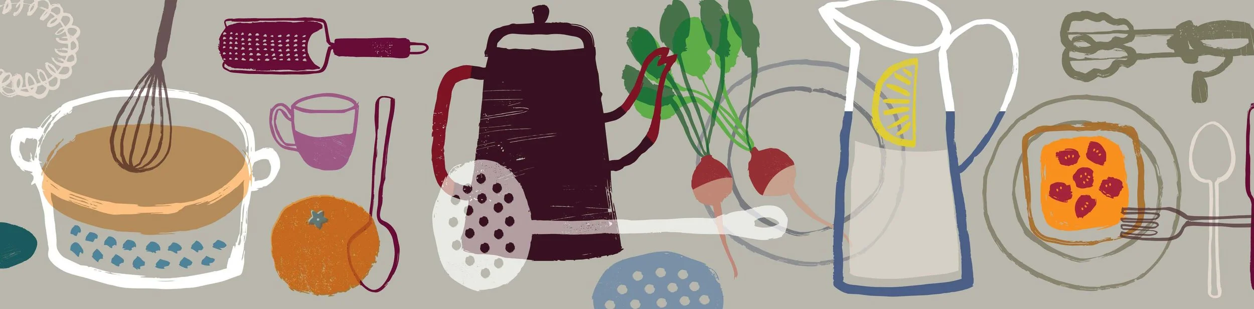 A section of the wall mural for organic restaurant interior.