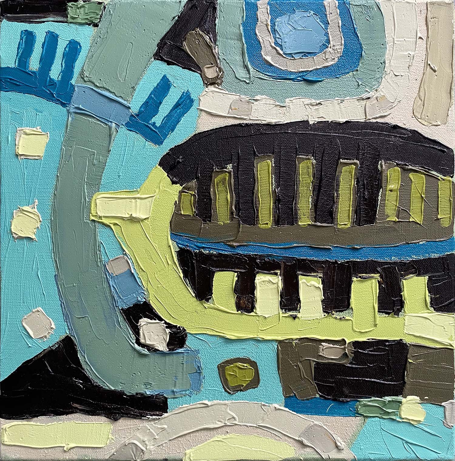 oil on canvas w 30cm x 30cm x 4cm
