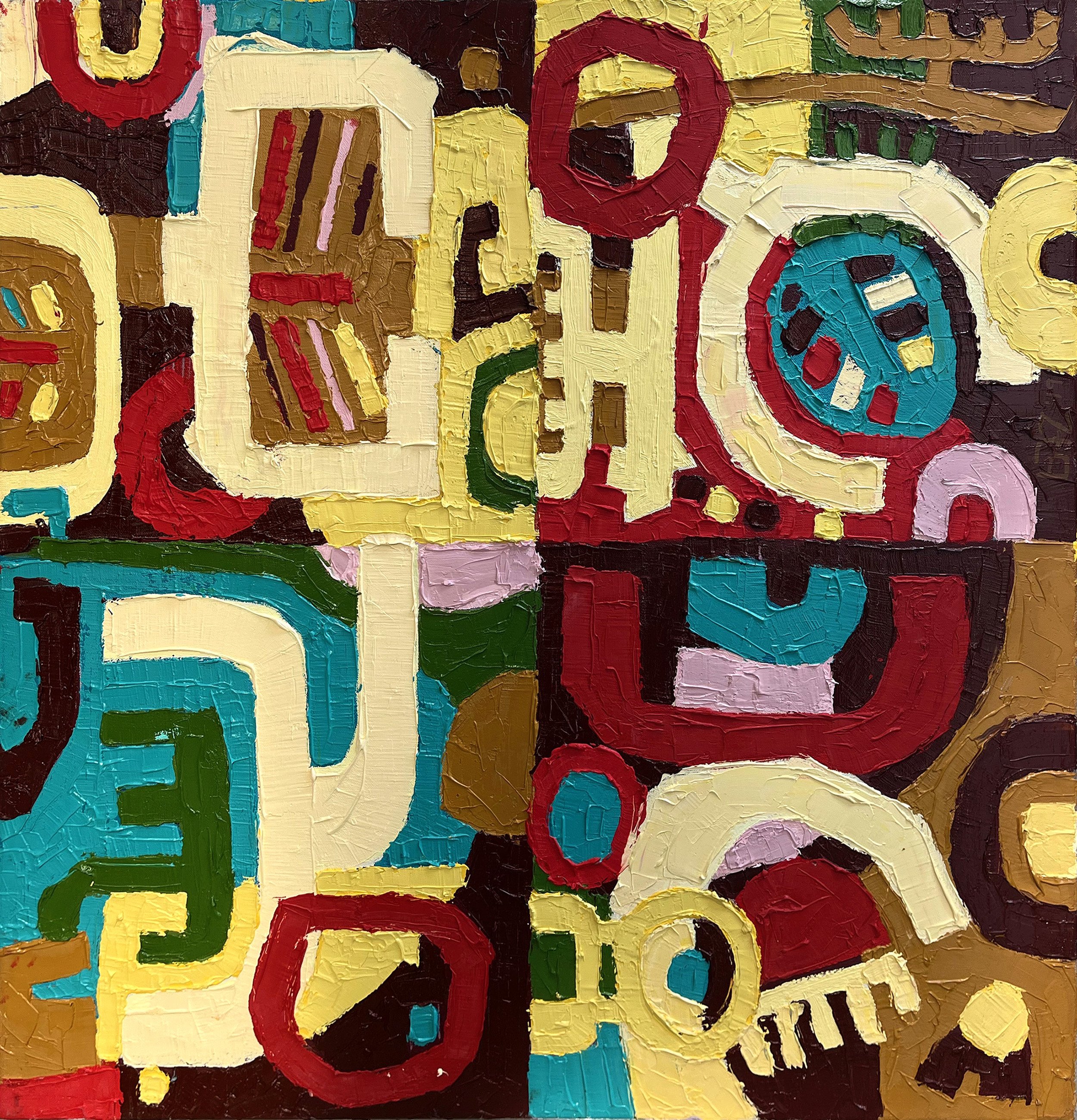 oil on canvas w 60cm x 60cm x 4cm