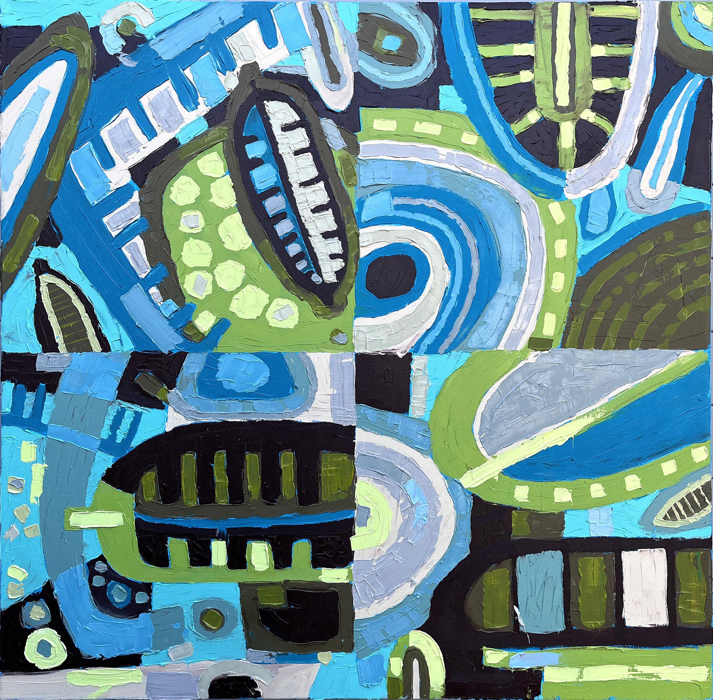 Oil paint on canvas w 92cm x 92cm x 4cm