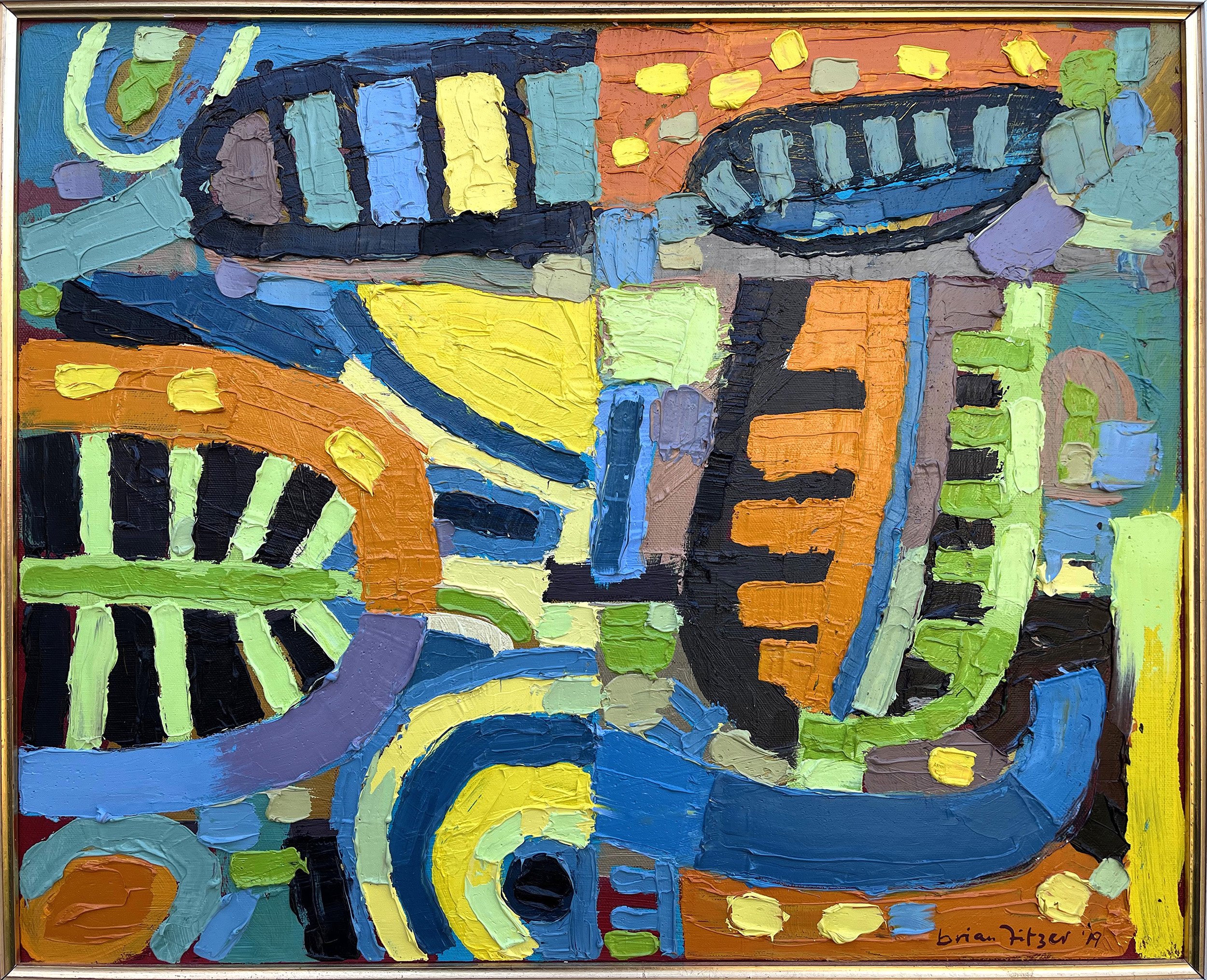 Oil paint on canvas w 56cm x 46cm x 4cm
