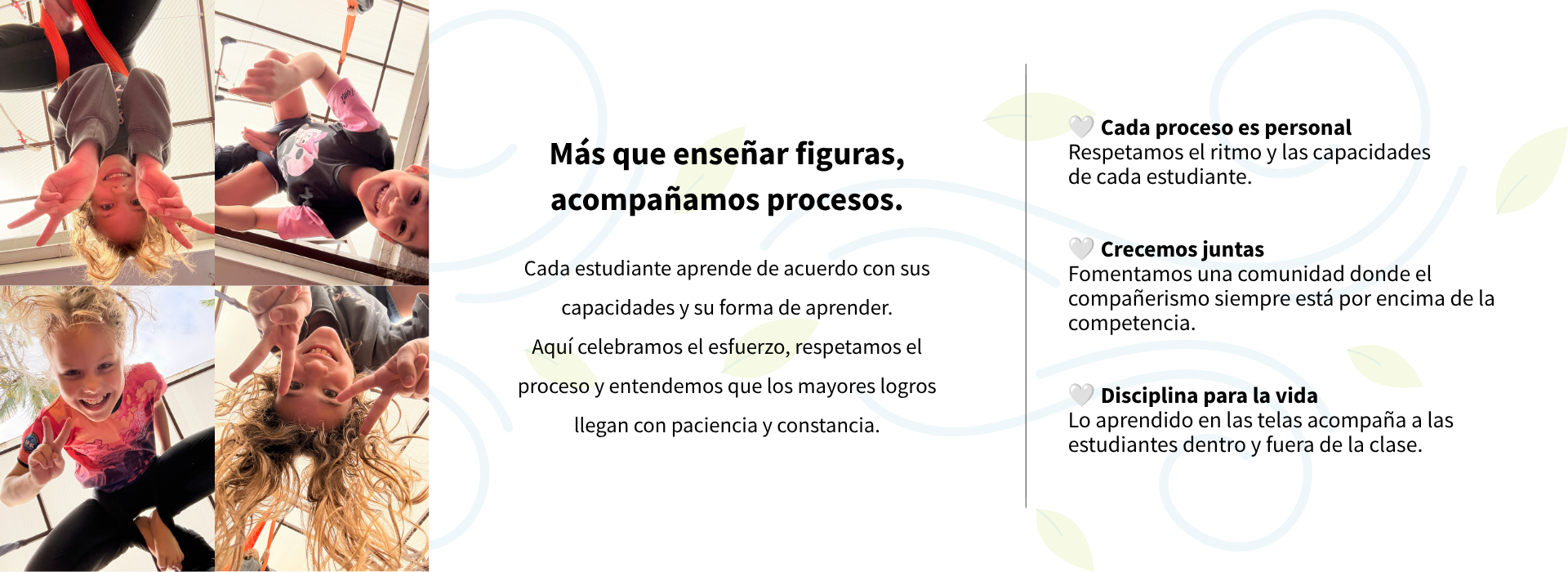 Programa de telas aéreas de Asertiva Wellness House