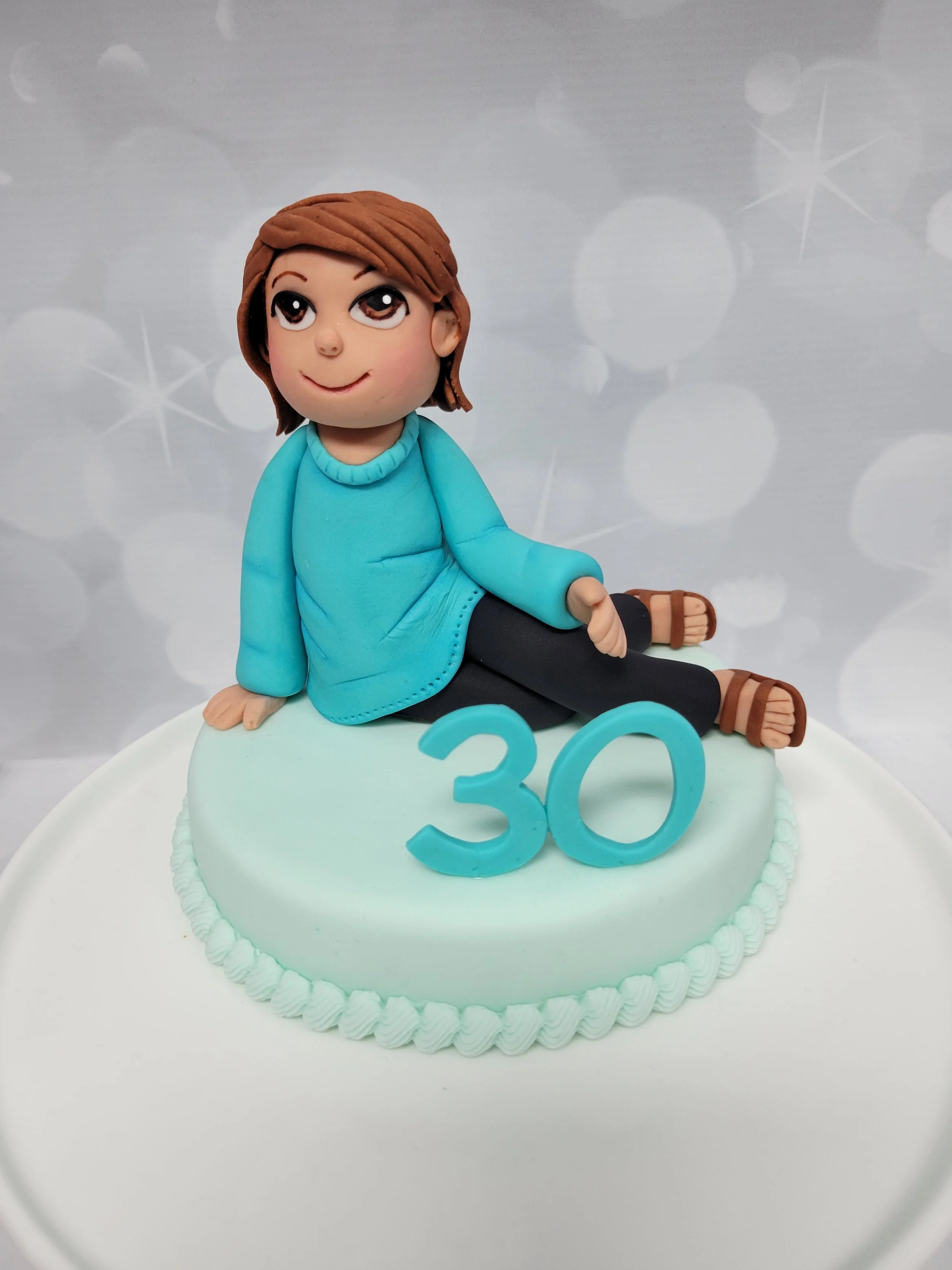 Sitting lady cake topper