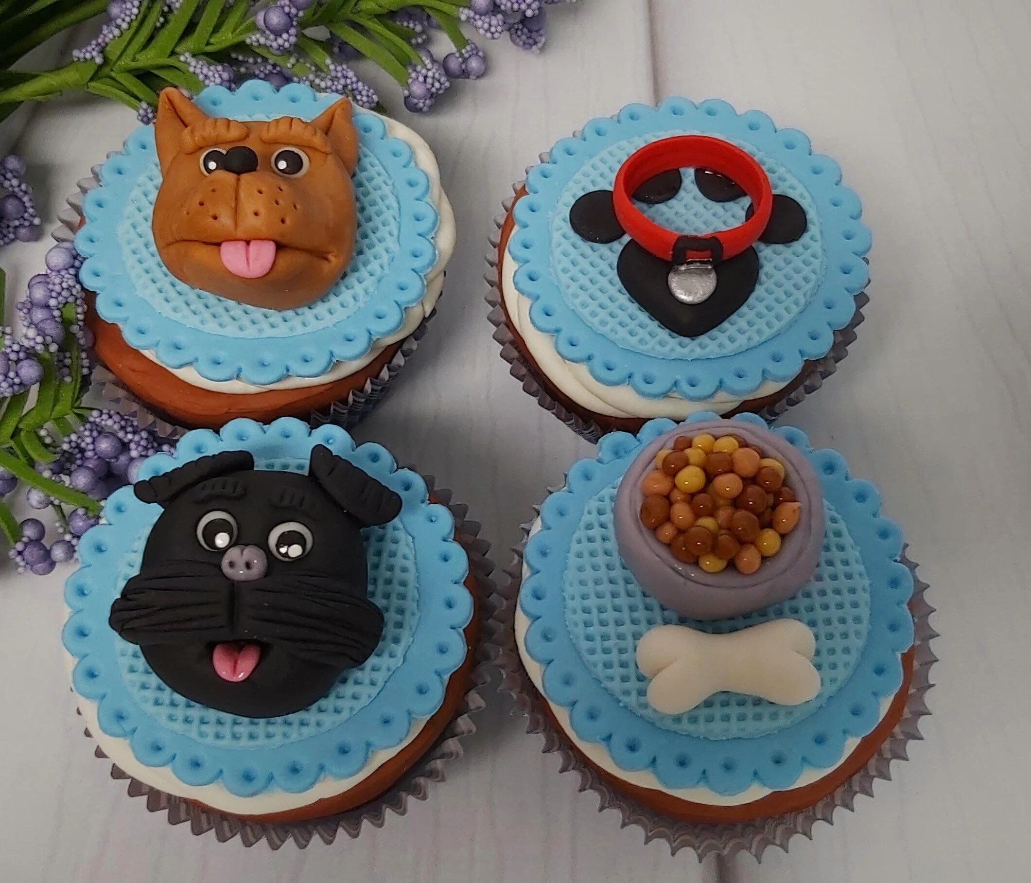 Dog face cupcake toppers