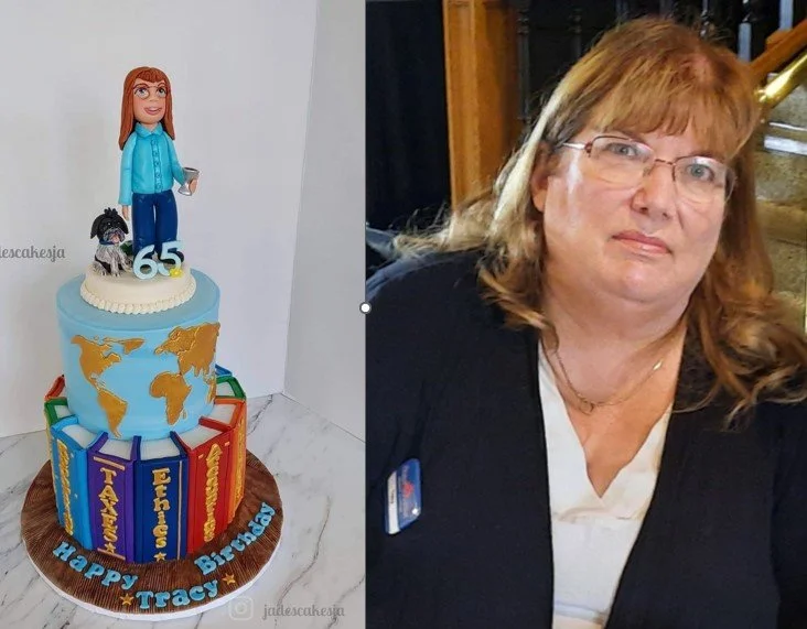 Cake Topper for A Lady Who Loves to Travel & Read