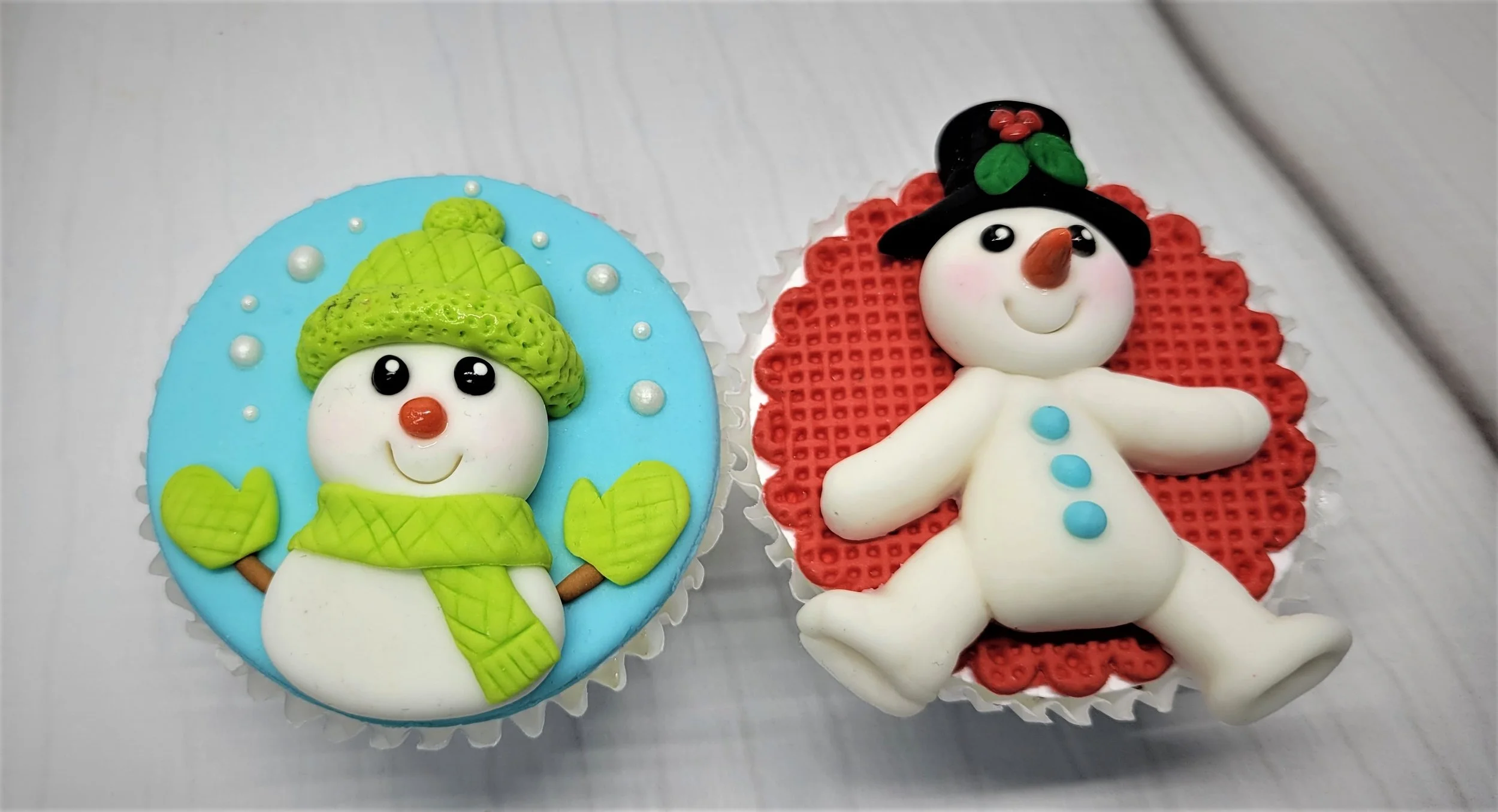 Snowmen cupcake topper