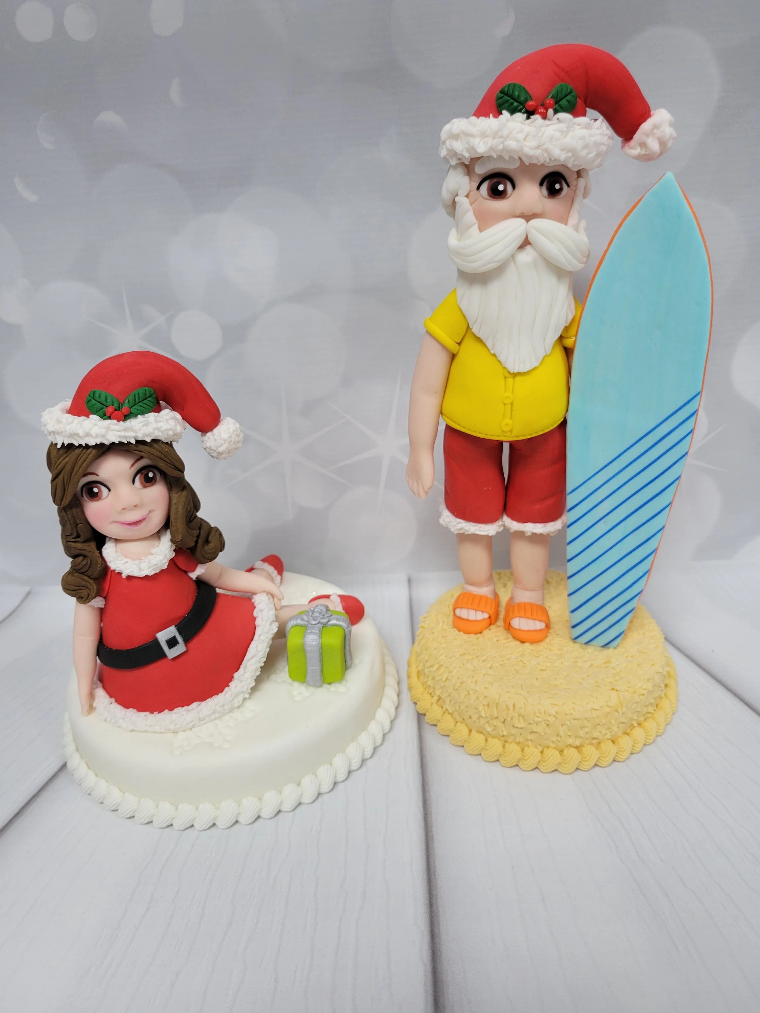 Santa girl and tropical Santa