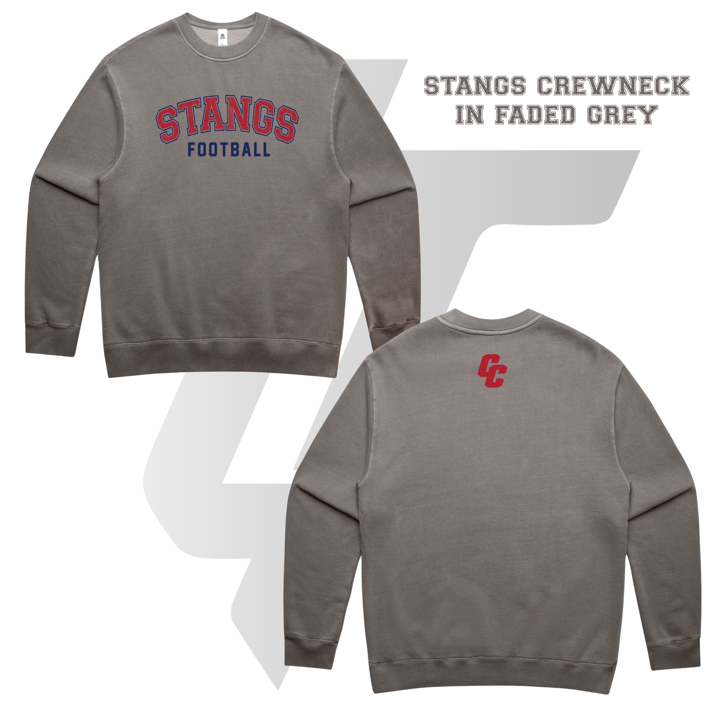 Stangs Athletic Crewneck in Faded Heather.png