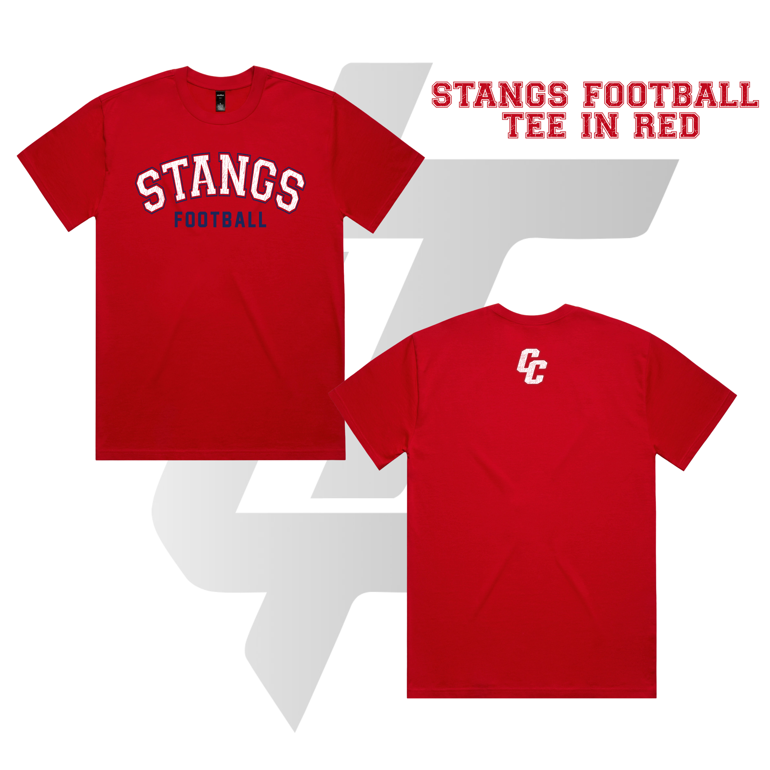 Stangs Football Tee Red.png