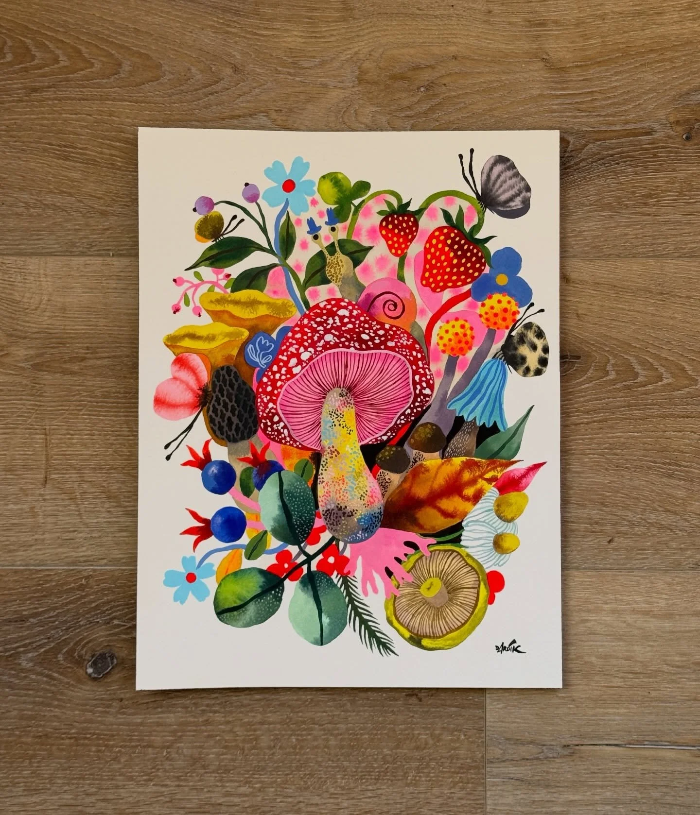 Mushroom toomuchery from yesterday&hellip; 
It&rsquo;s been a wild weekend and I am in for a wild week. 

🍓🌿🍓

#mushrooms #supernature #wild #beautifulnature #paintingmushrooms