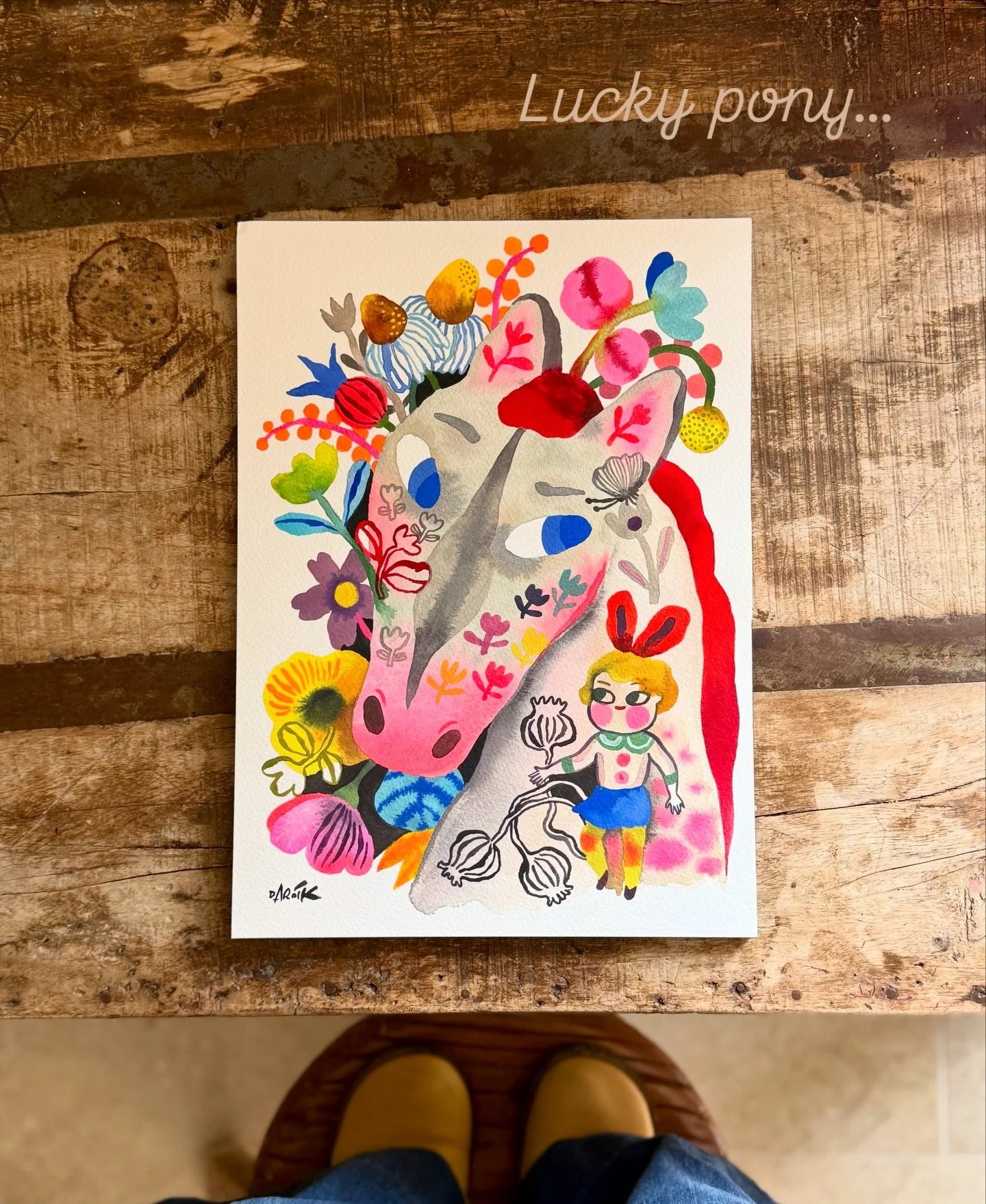 Getting ready for my Lucky Pony workshop this evening&hellip;

✨🐴✨

#horse #paintinghorses #watercolorart #horselove #equine