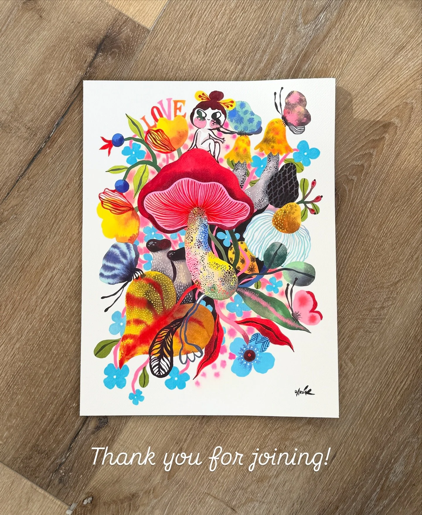 This is the piece I did on the second day of my Super Nature workshop in Laguna Beach&hellip; mushrooms, and characters. It was great fun and once again I had just about the best people ever joining me. I feel monstrously lucky and incredibly gratefu