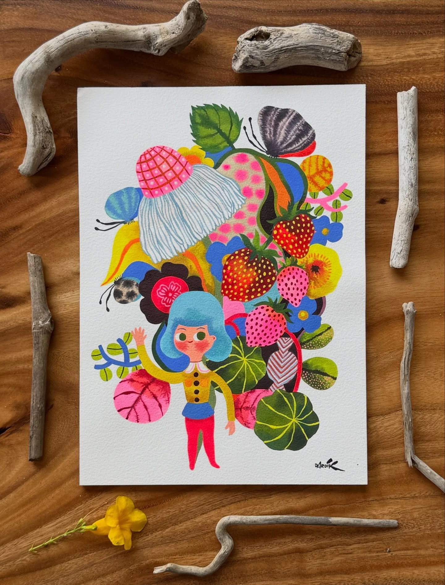 A warm welcome&hellip;

💛☀️💛

#strawbwrries #newart #bighair #flowers #fantasy