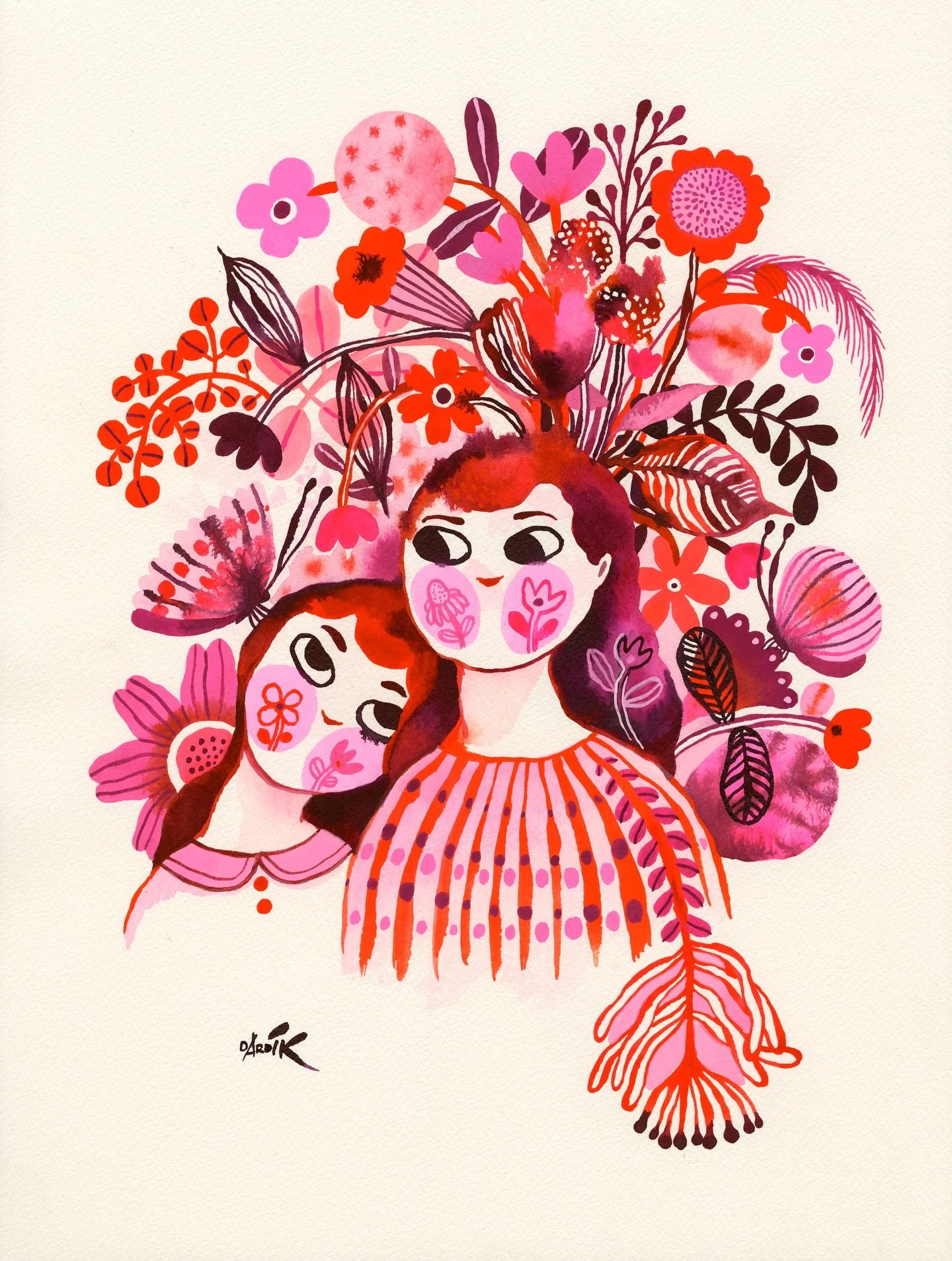 Lean on me.
12 x 16&ldquo; watercolour and gouache on cold press.

❤️🩷🌸🩷❤️

#leanonme #wTercolor #gouache #❤️