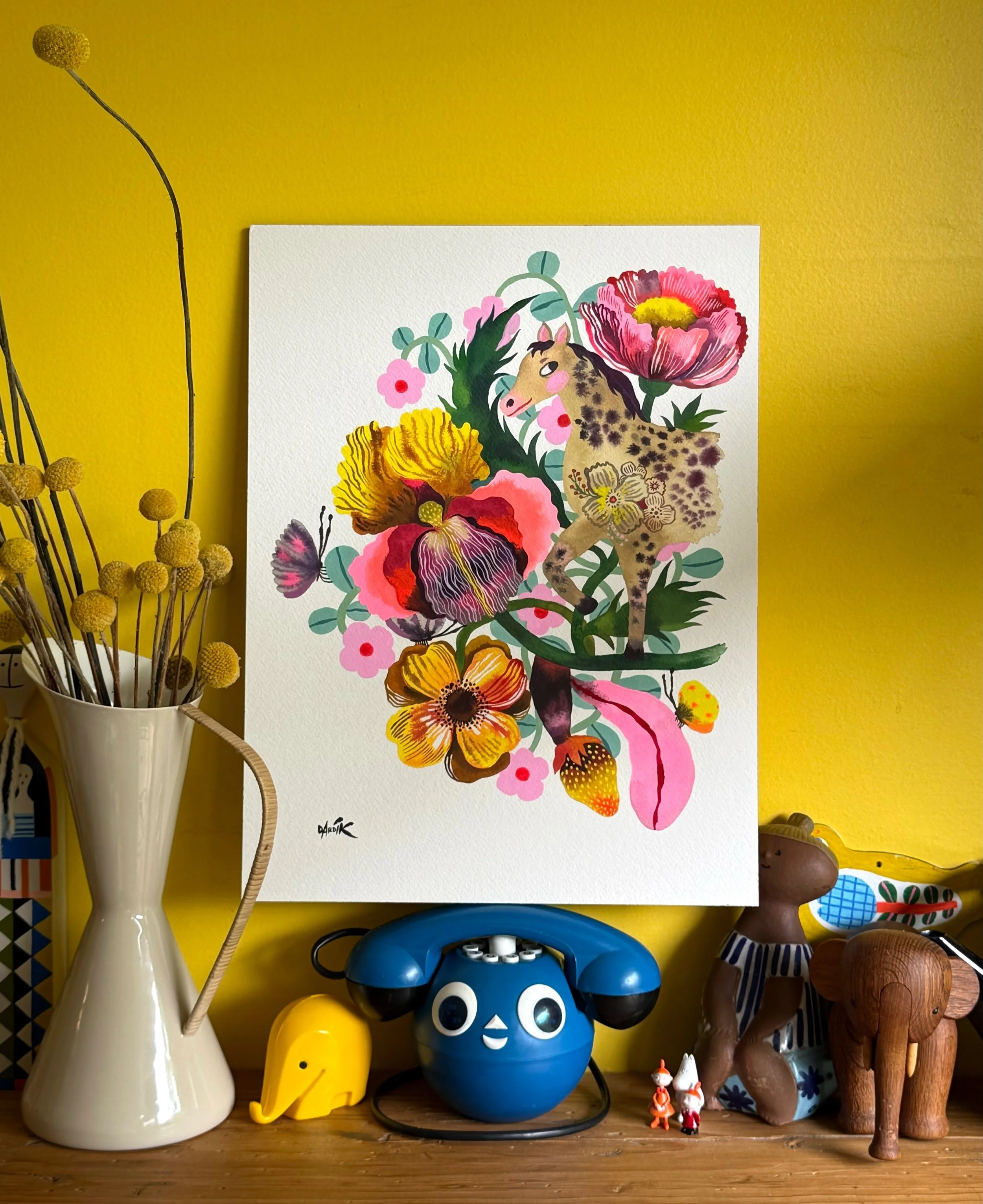 Halfway There&hellip;
This equine beauty is all finished and listed in my shop.

🍏🐴🍏

#horses #blooming #whim #supernature #newart