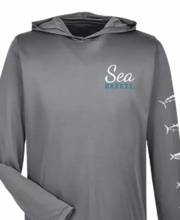 Light grey hooded spf50 sun shirt Sea Breeze.webp