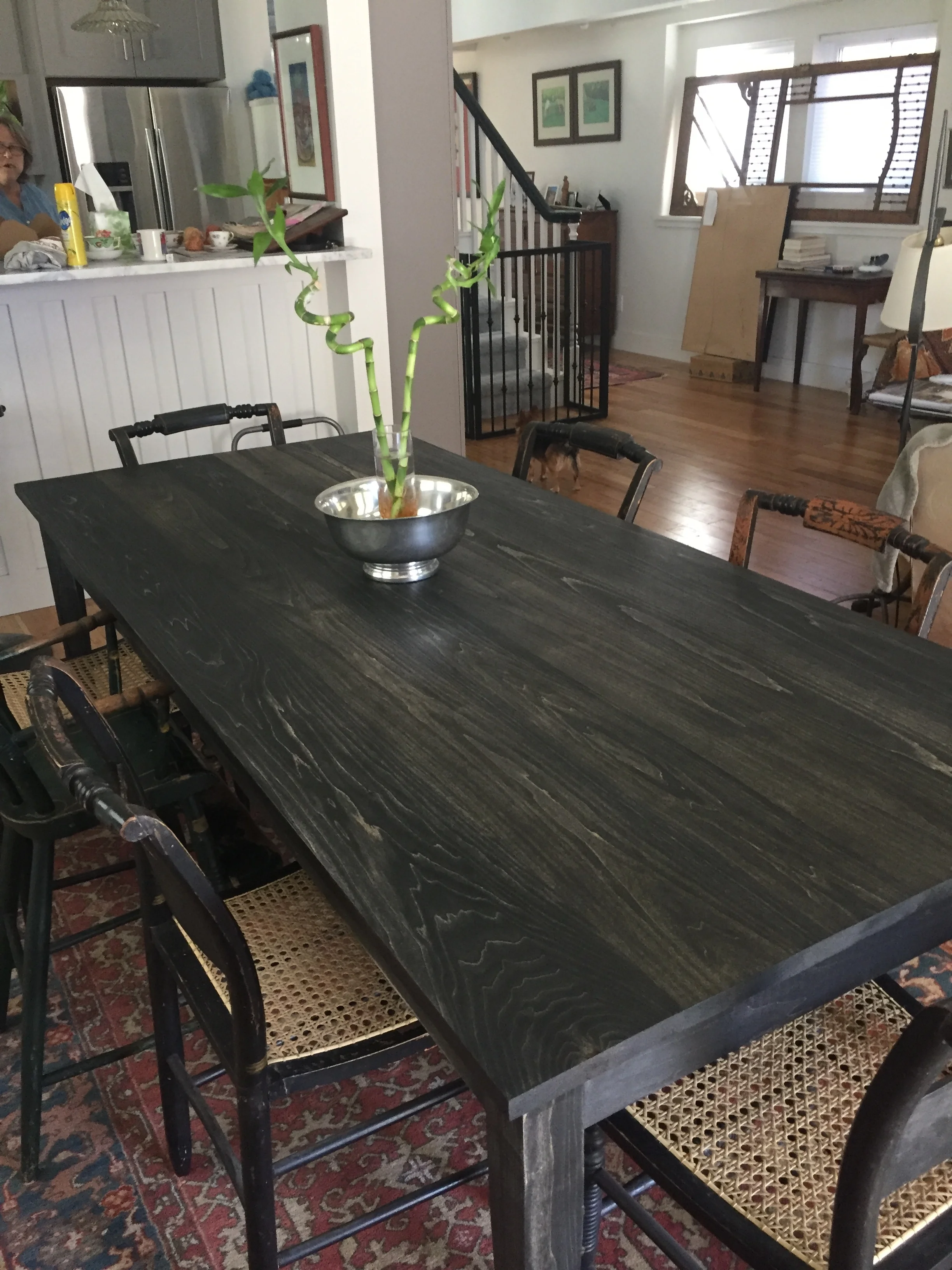 Stained Poplar Dining table