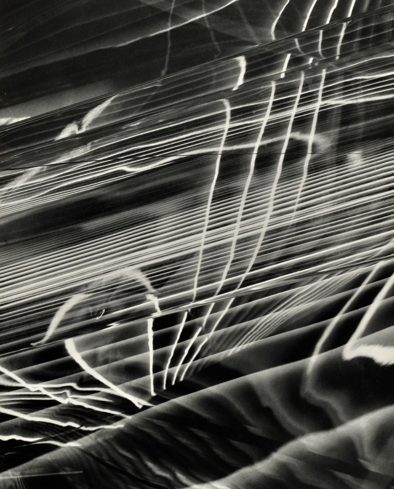 Carlotta Corpron  ”Fluid Light Design, 1950”   8”x10” vintage silver gelatin print  Signed in ink on verso