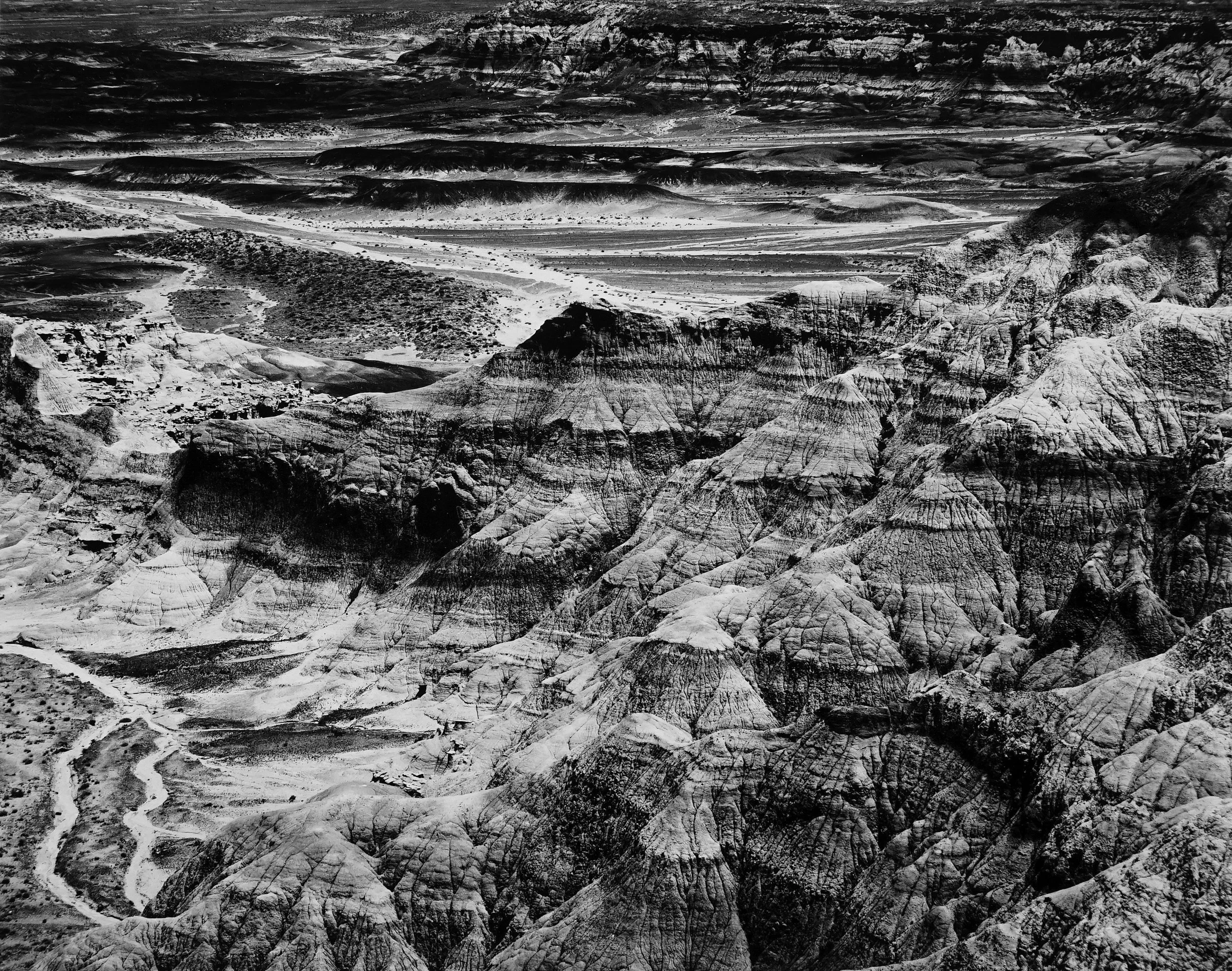  Michael A. Smith  “Blue Mesa, AZ, 1978”  8”x10” vintage silver gelatin print  Signed and dated on recto. Titled, dated and numbered on verso. 