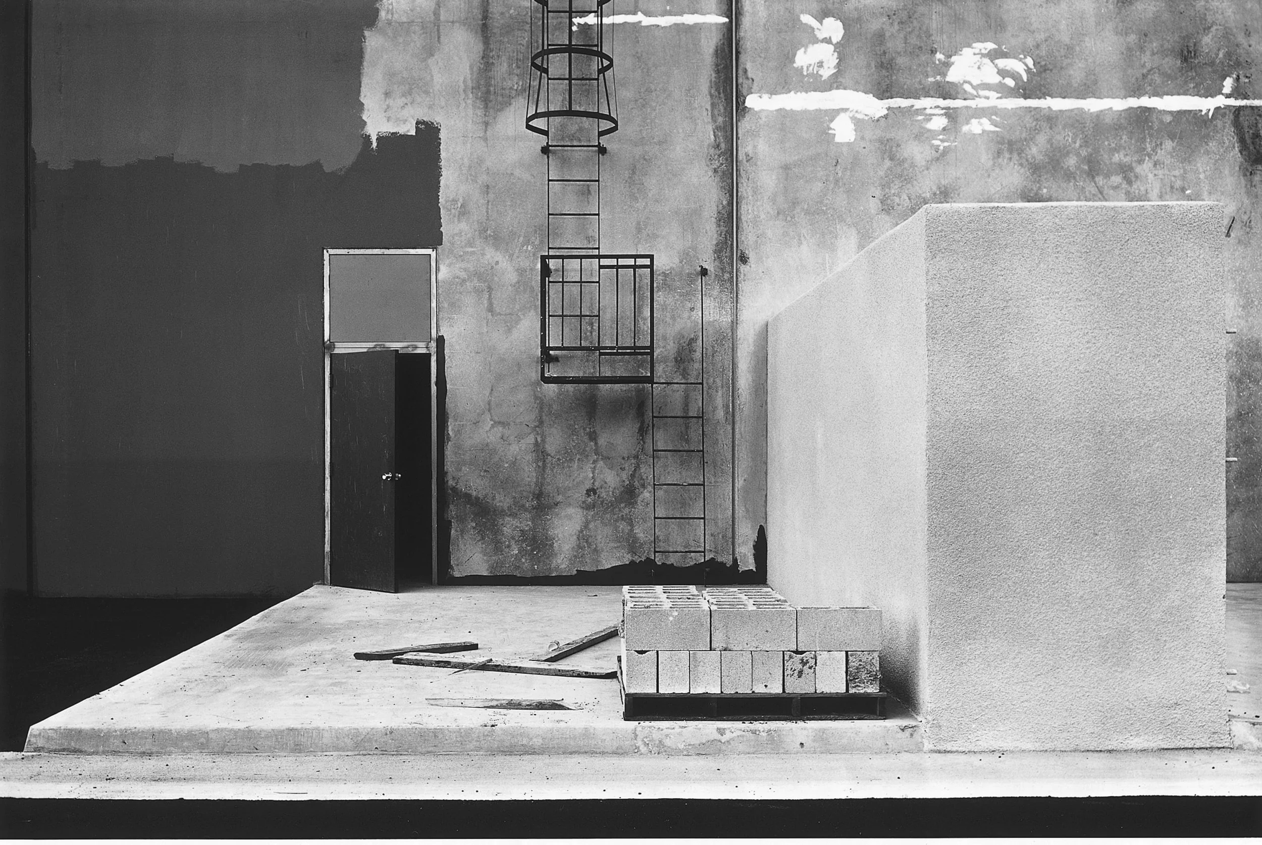  Lewis Baltz  “Construction Detail, East Wall, Xerox, 1821 Dyer Road, Santa Ana, 1974”  8”x10” vintage silver gelatin print  Signed, dated and numbered in pencil on verso 