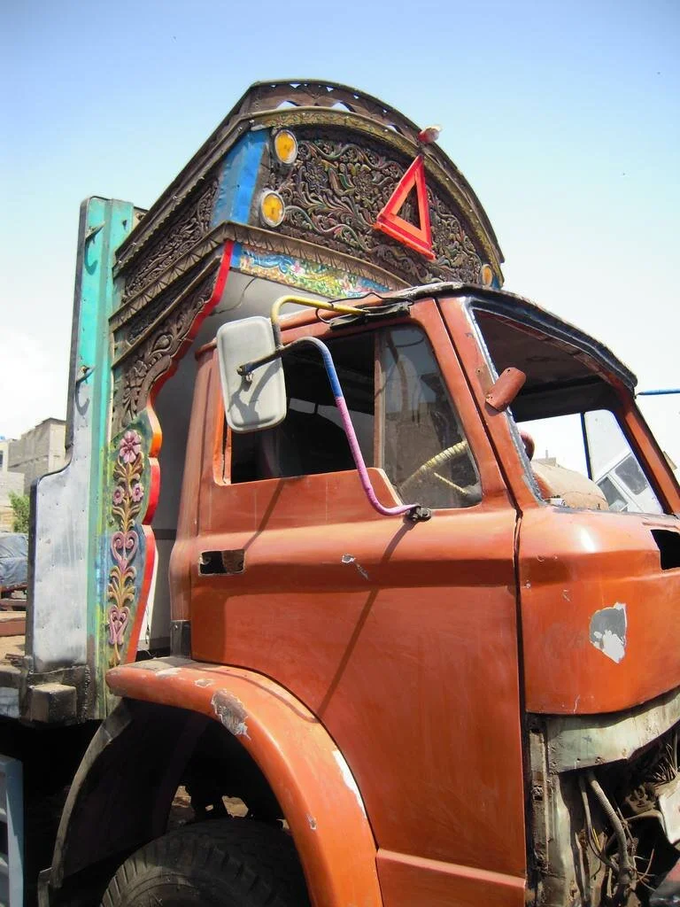 Trucks and funny kids