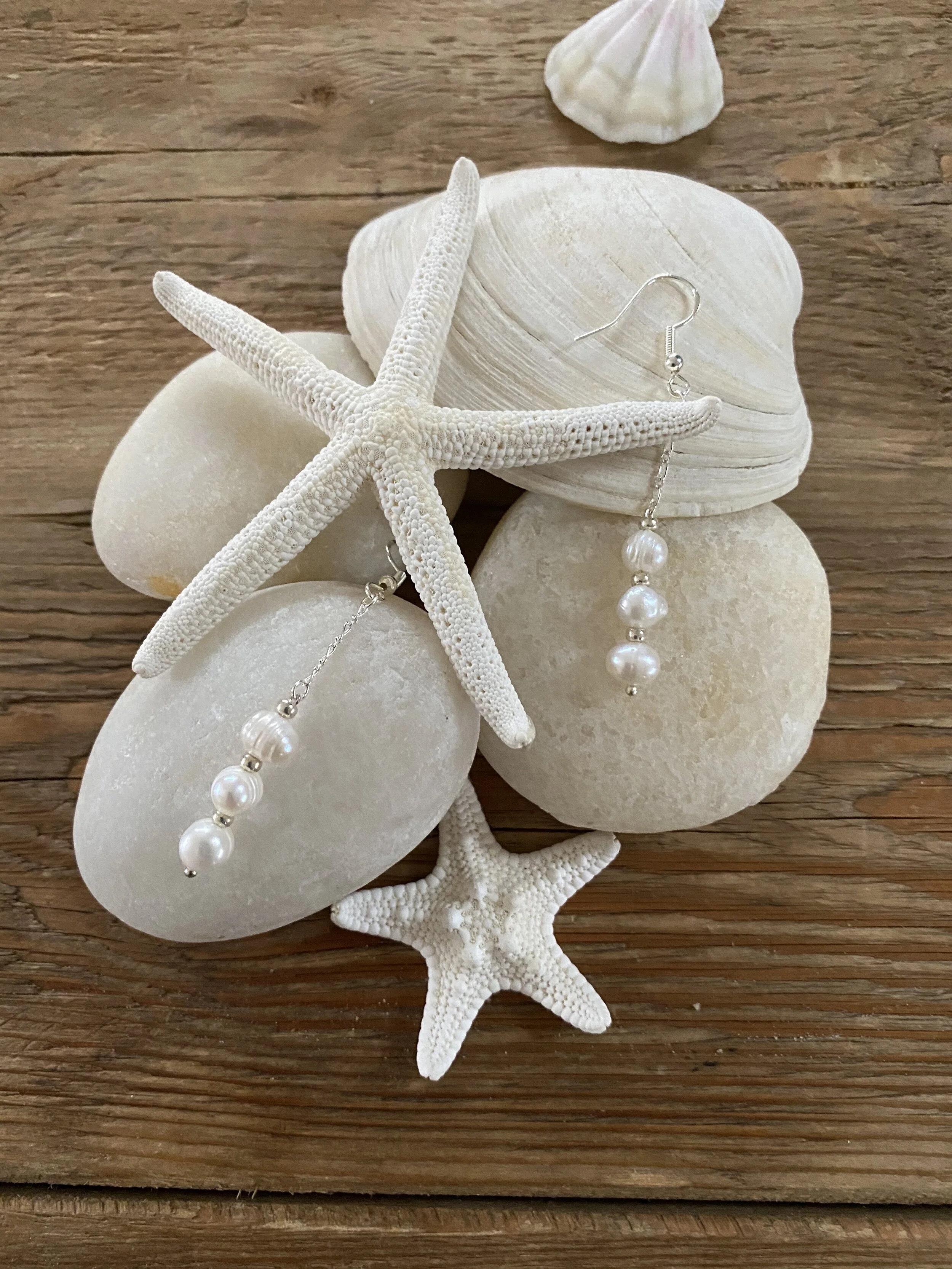 Freshwater Pearl and Sterling Silver Drop Earrings