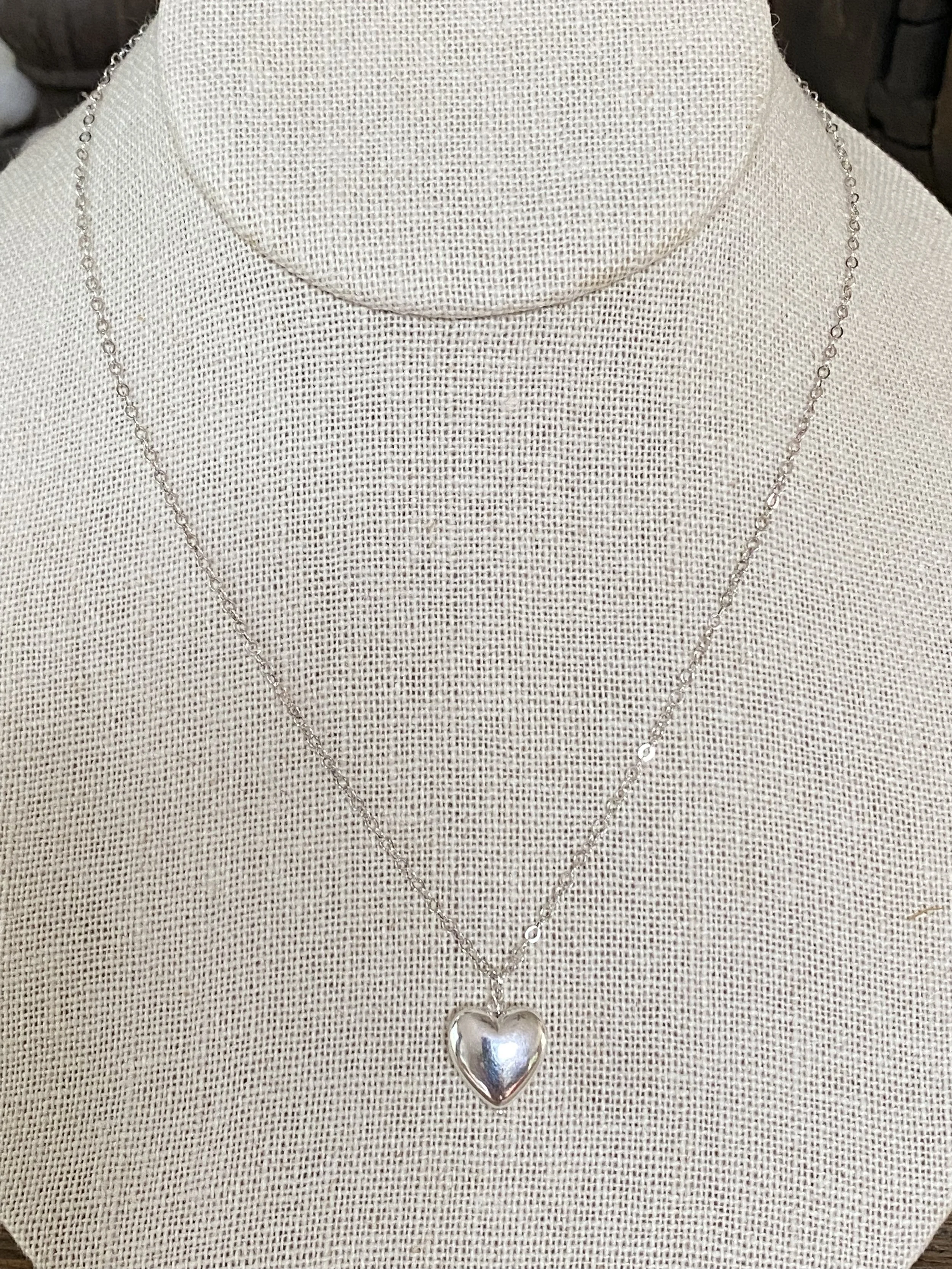 Sterling Silver Heart Pendant Necklace