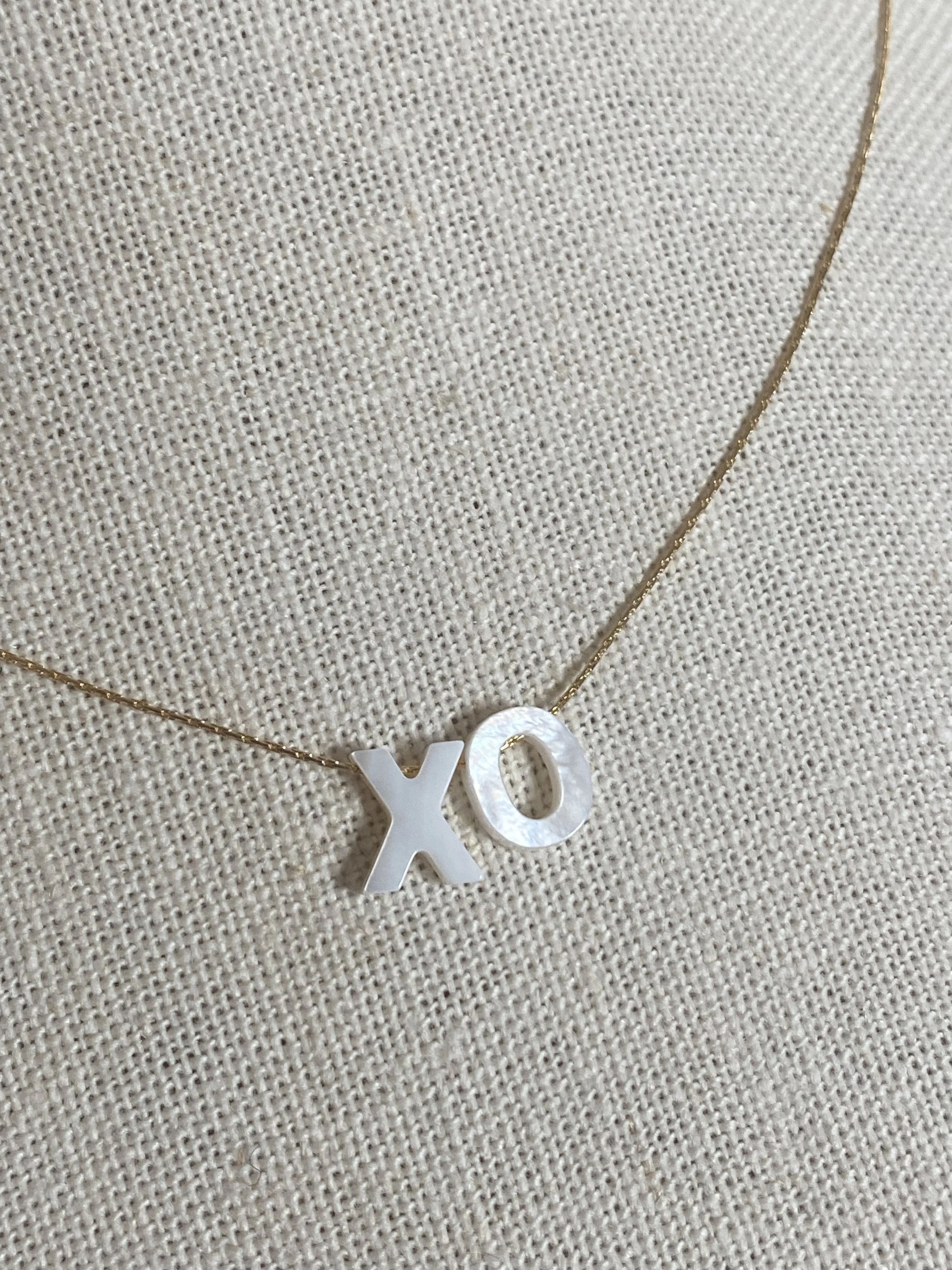 Mother of Pearl and Gold XO Necklace