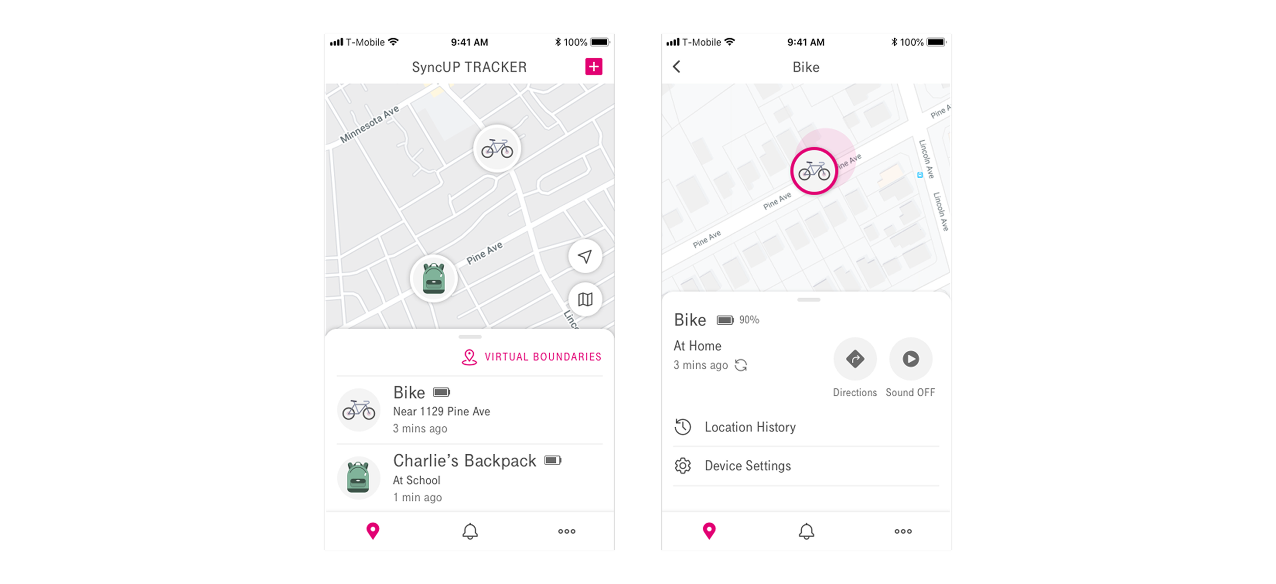 Map and detailed screen in app