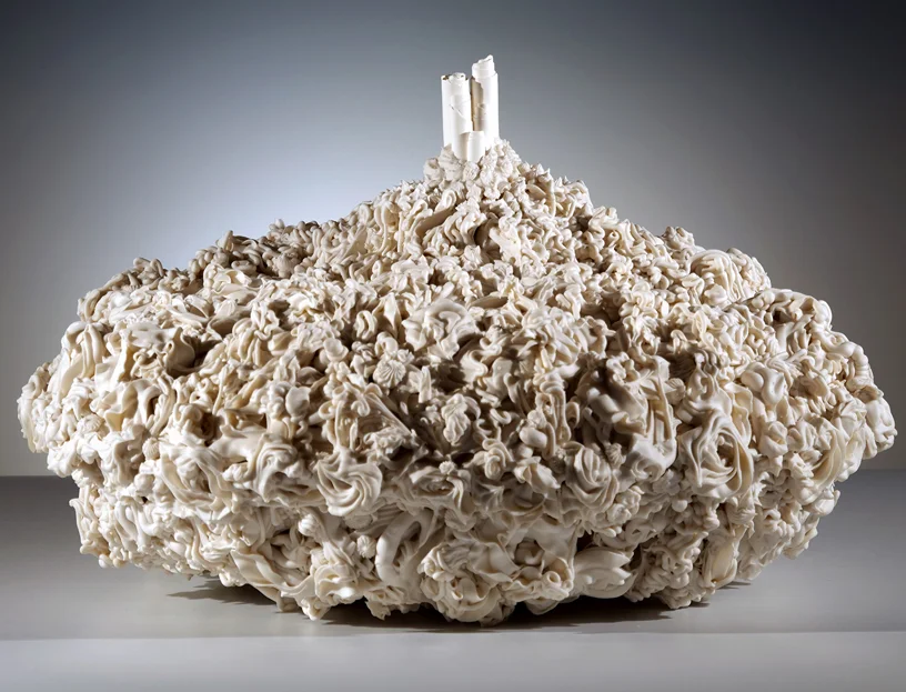 Island of Resilience: Castles in the sky | porcelain and keraflex | 19”w. x 19”d. x 10”h.