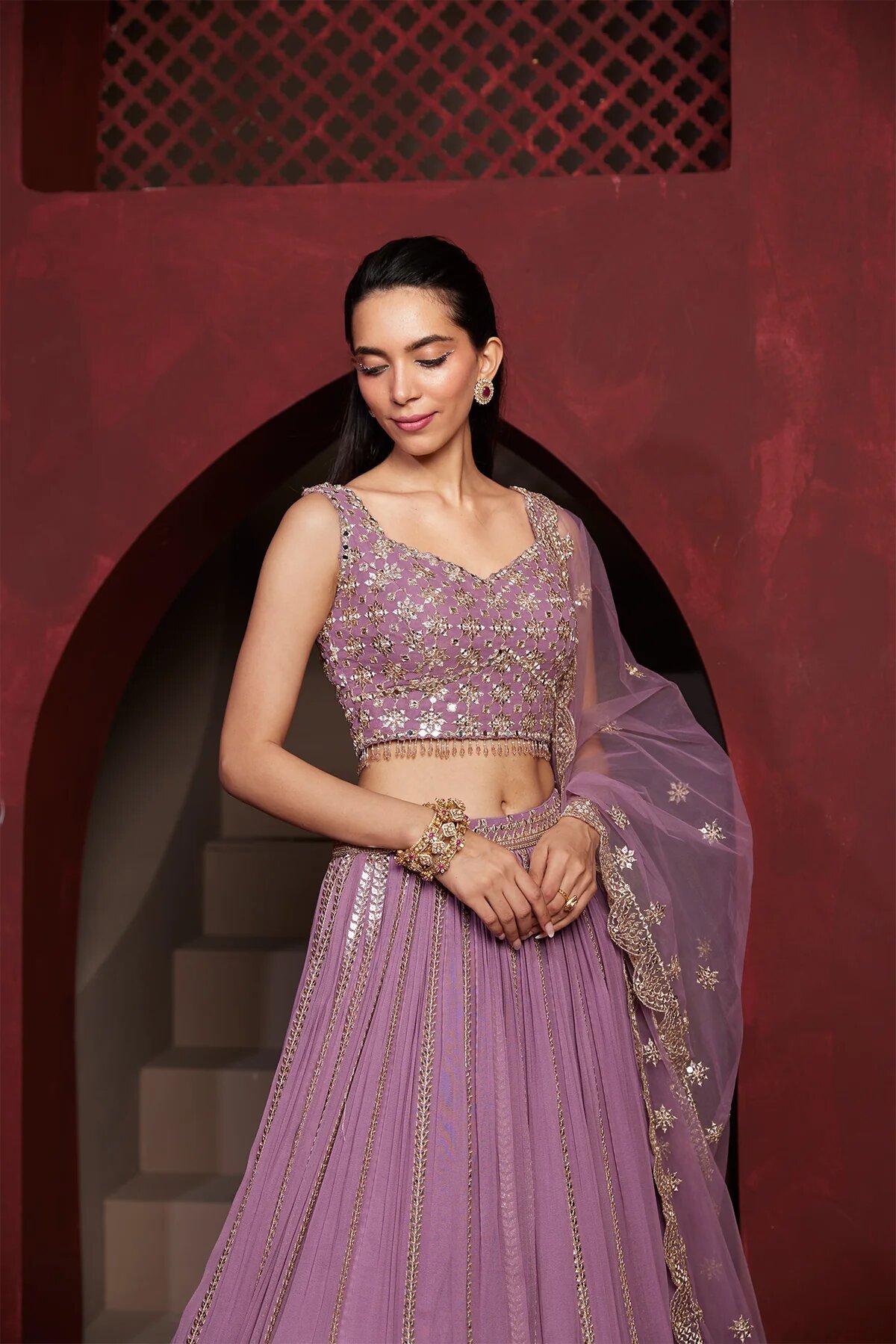 Purple 'Falsa' Lehenga