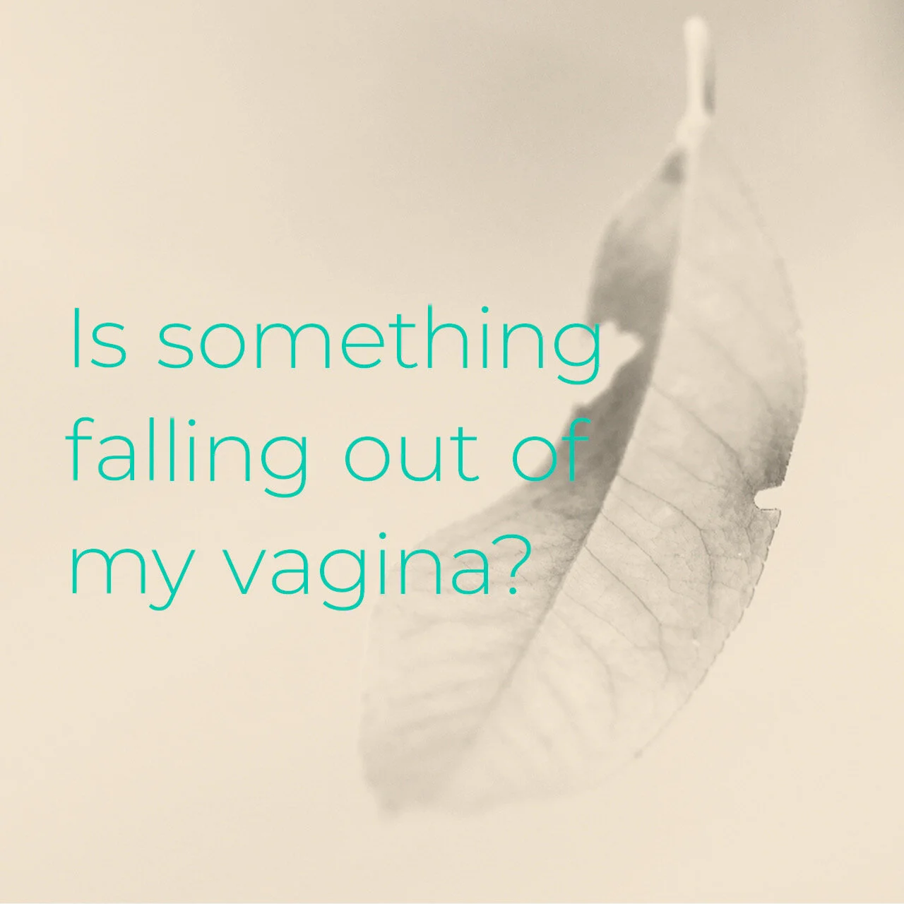 Woah. Is something falling out of my vagina?