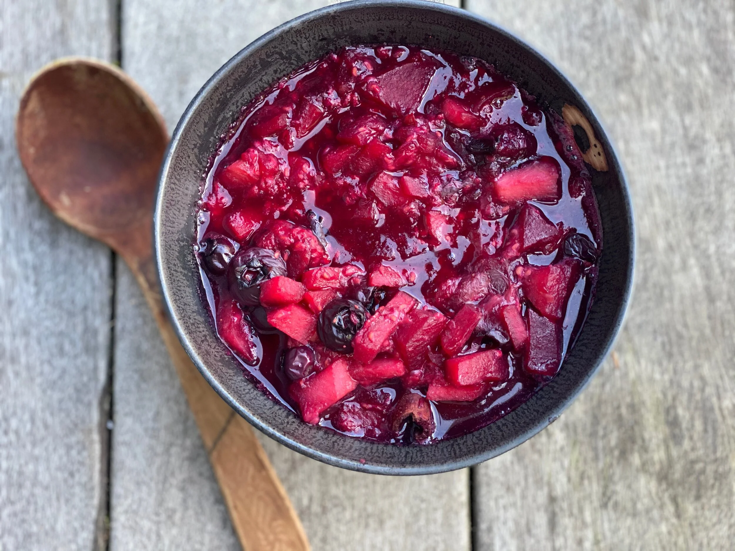 (Just Sweet Enough) Apple Berry Compote