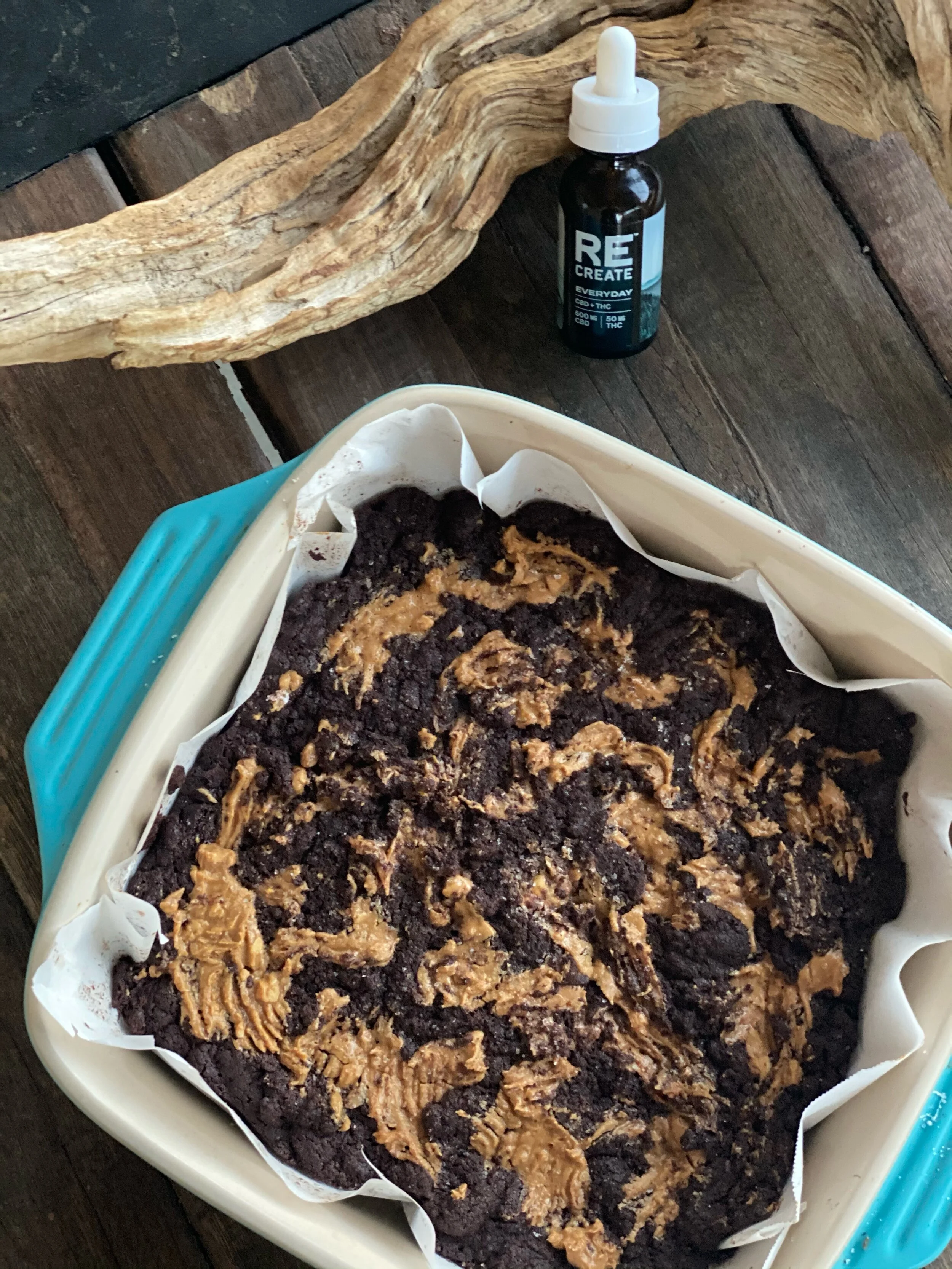 Body Bliss Pot Brownies with Peanut Butter and Sea Salt