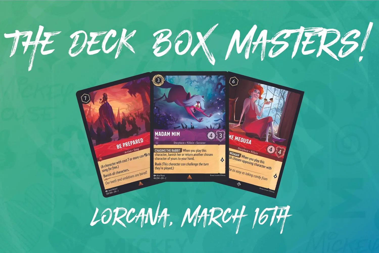 Lorcana: The Deck Box Masters Tournament Results for March The Deck Box Lorcana: The Deck Box Masters Tournament Results for March The Deck Box