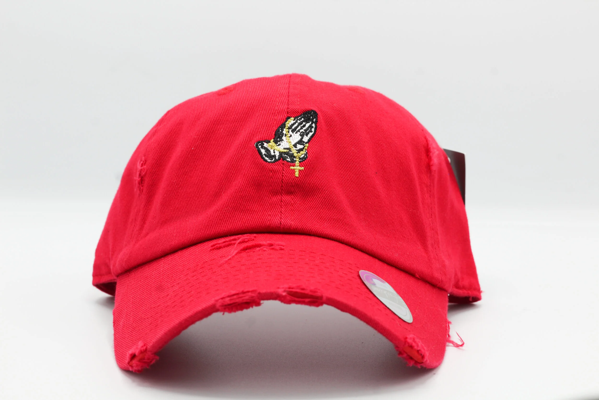 KB Ethos Distressed Dad Hat - Praying Hands Rosary 