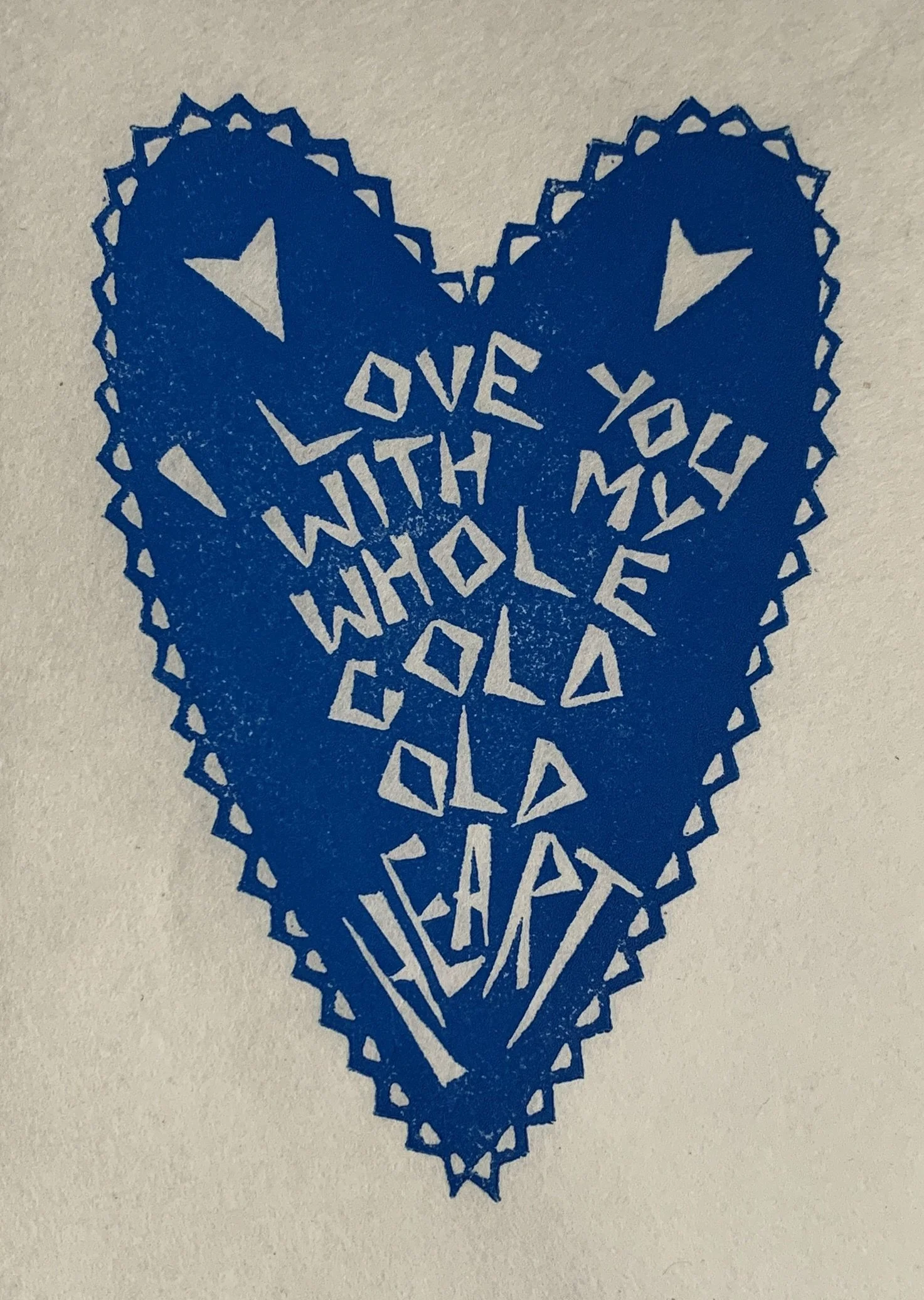 Cold Old Heart | Block Print