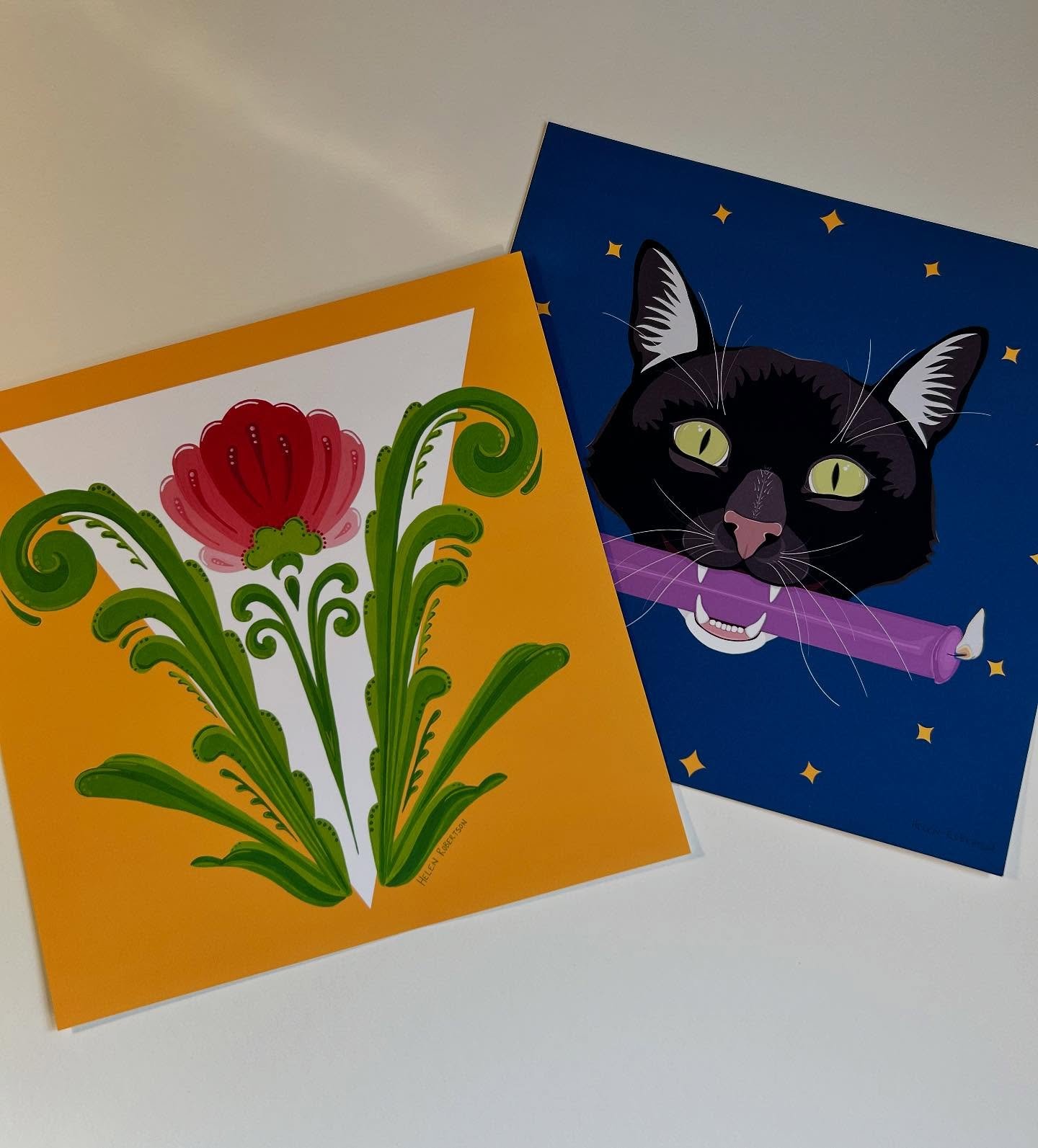 Bringing these two re-worked illustrations with me to @spectrumartmarket tomorrow at @golloydpdx !