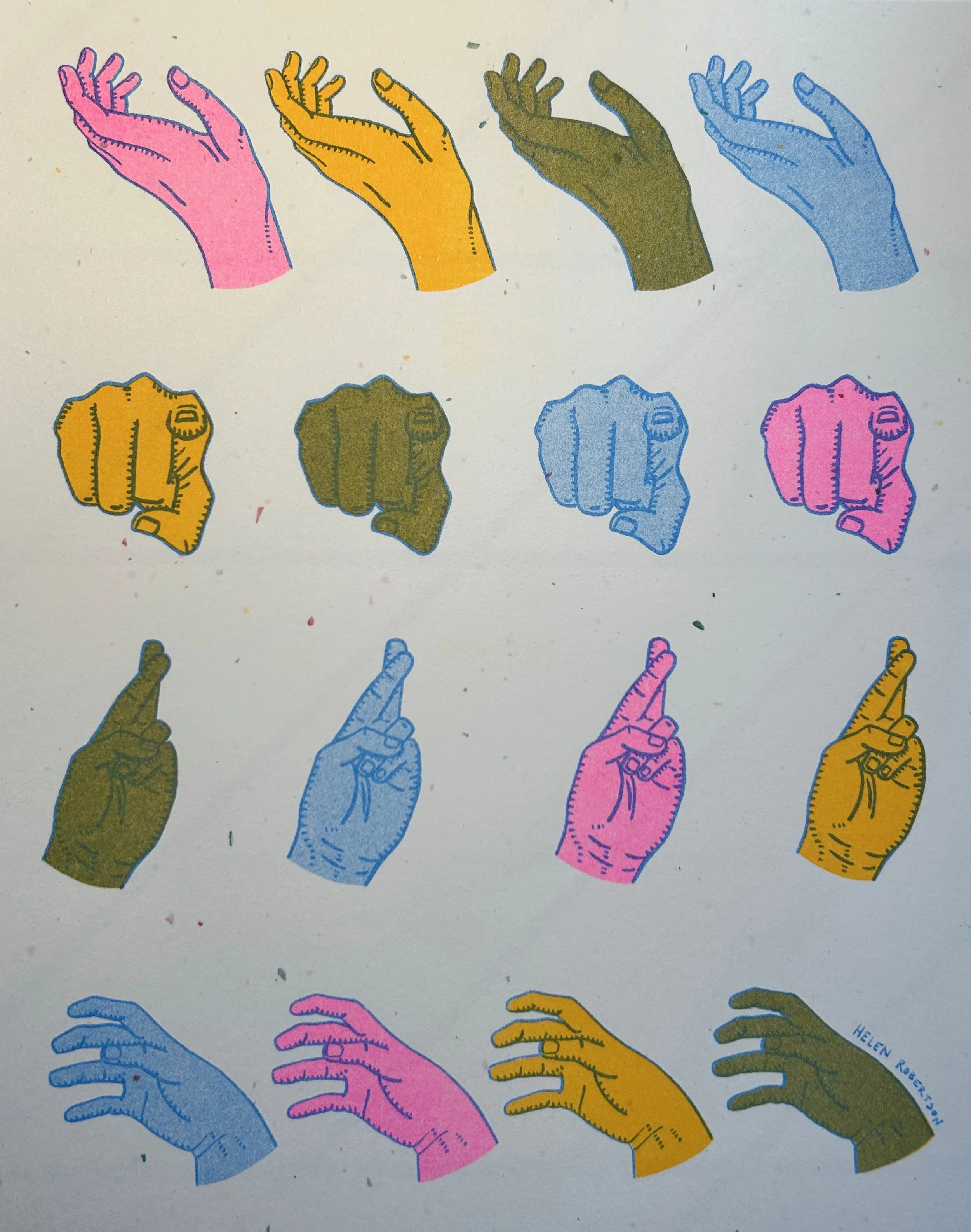Hands | Digital Illustration, Risograph